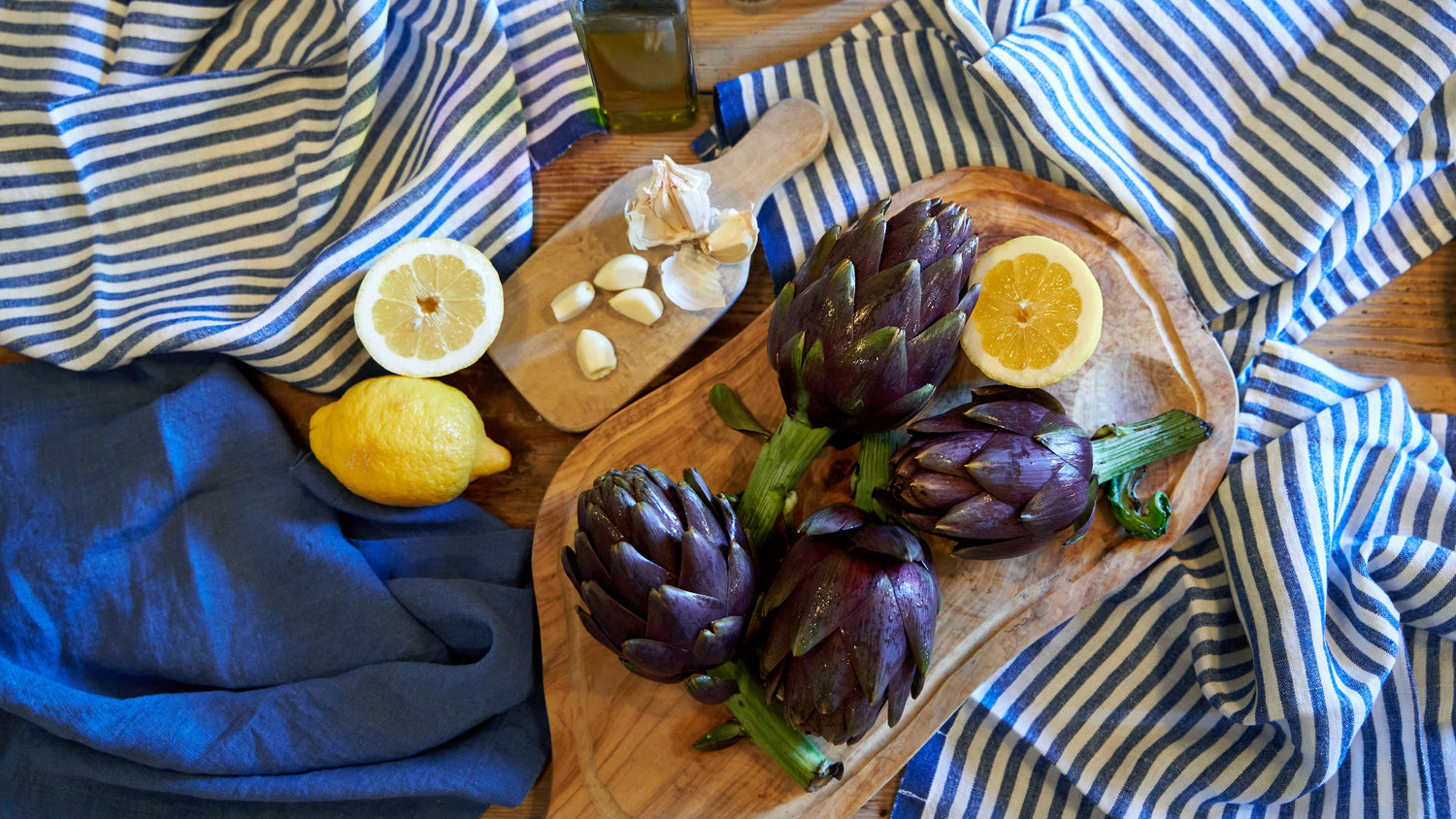 Simple & Savory Purple Roasted Artichokes