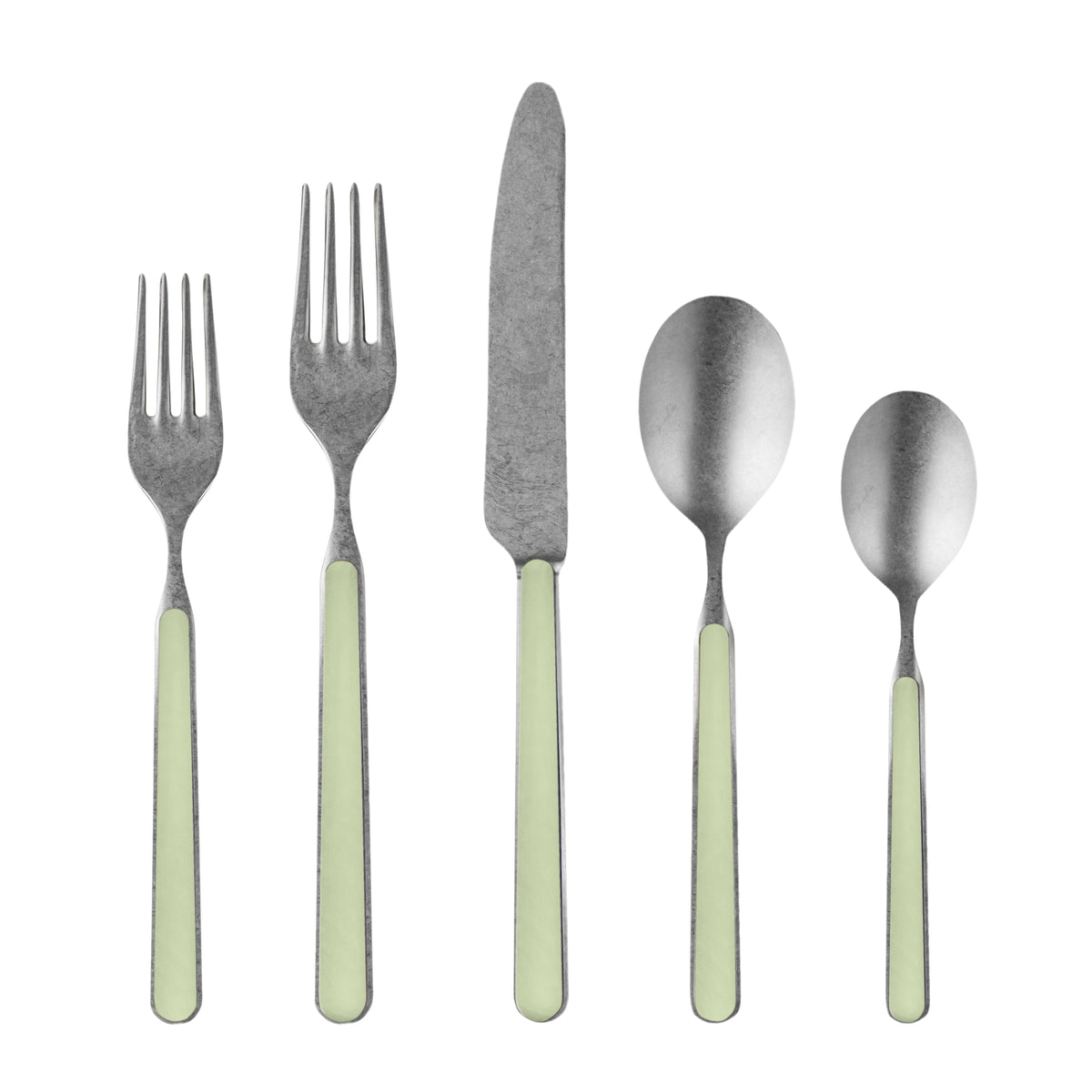 Fantasia Pewter Flatware Set - 5 Pcs. - Sage