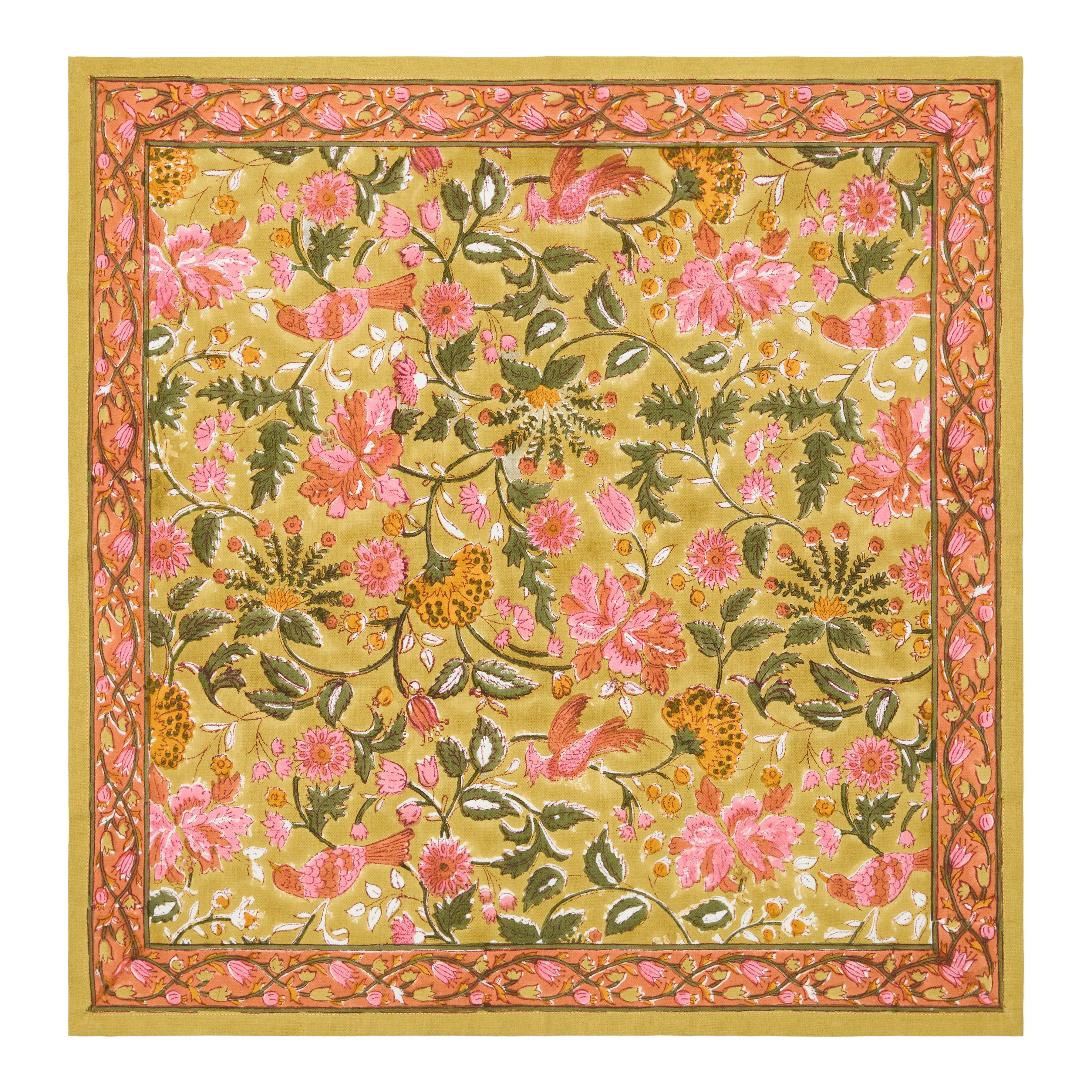 Damaris Napkins Pink & Mustard - Set of 4