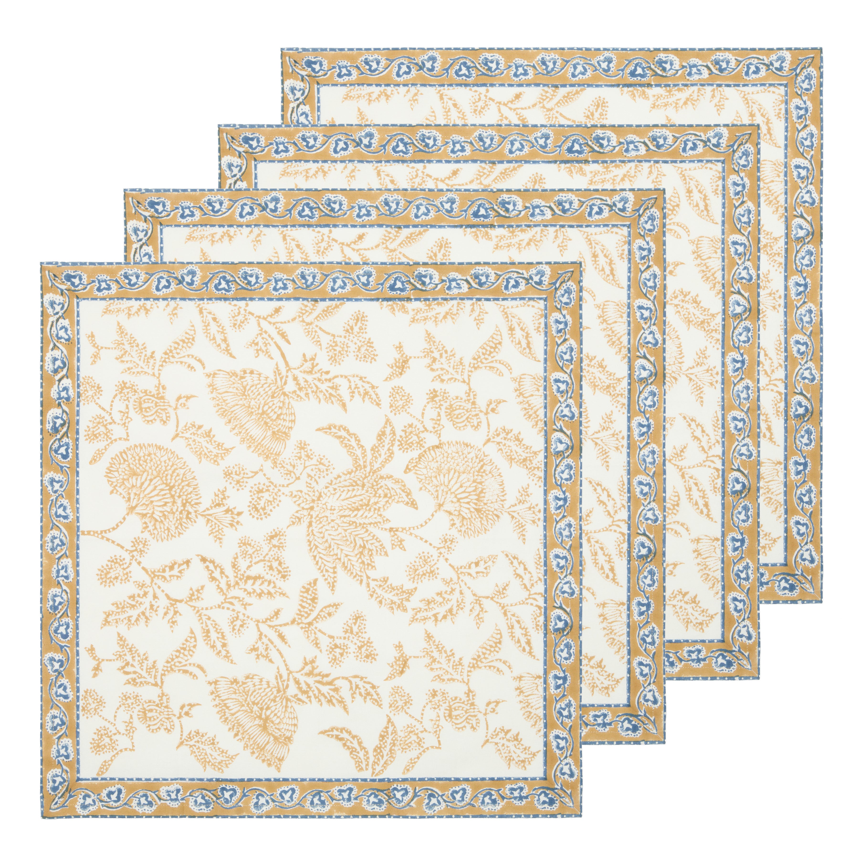 Chloe Napkins Blue & Brown - Set of 4