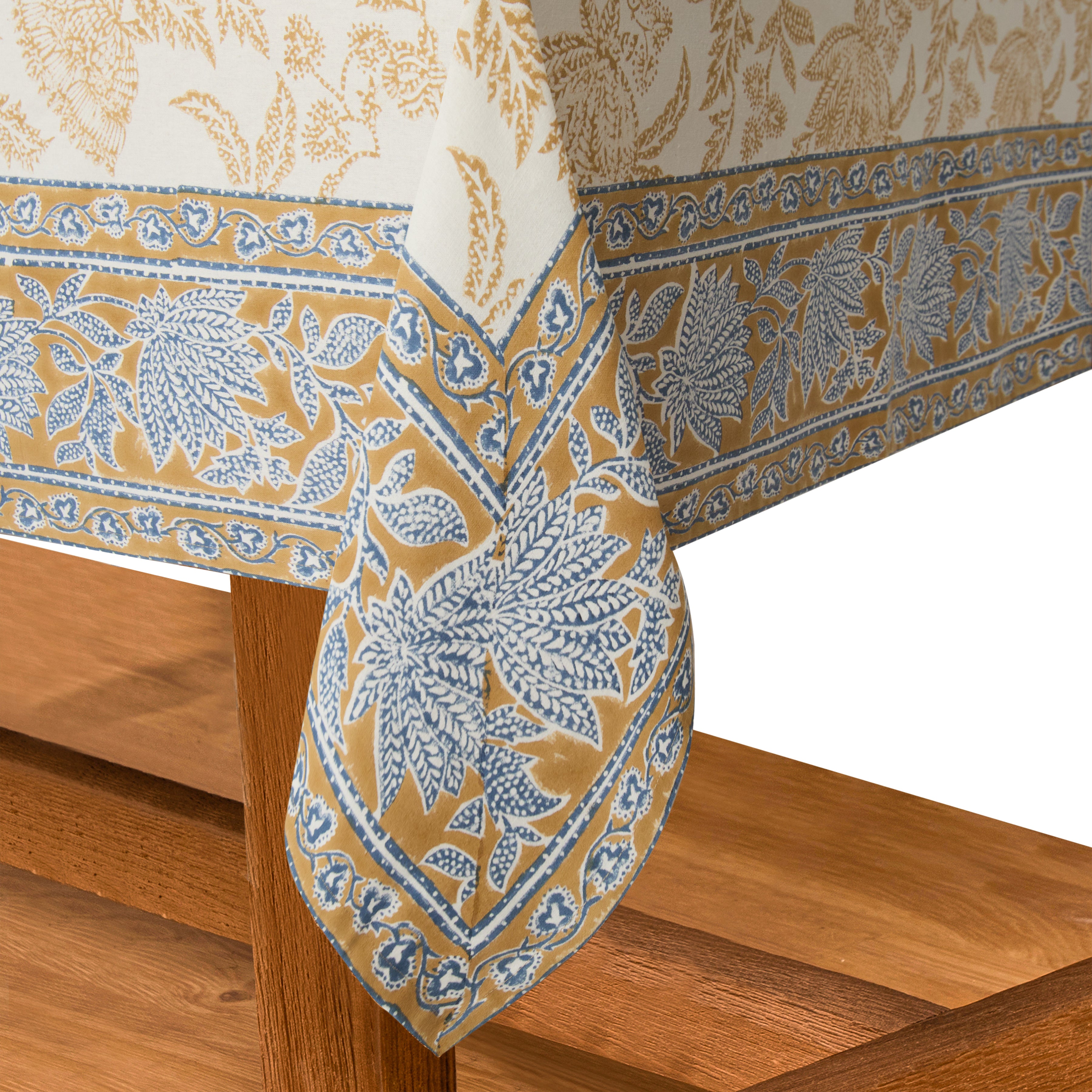 French Tablecloth Chloe Blue & Brown