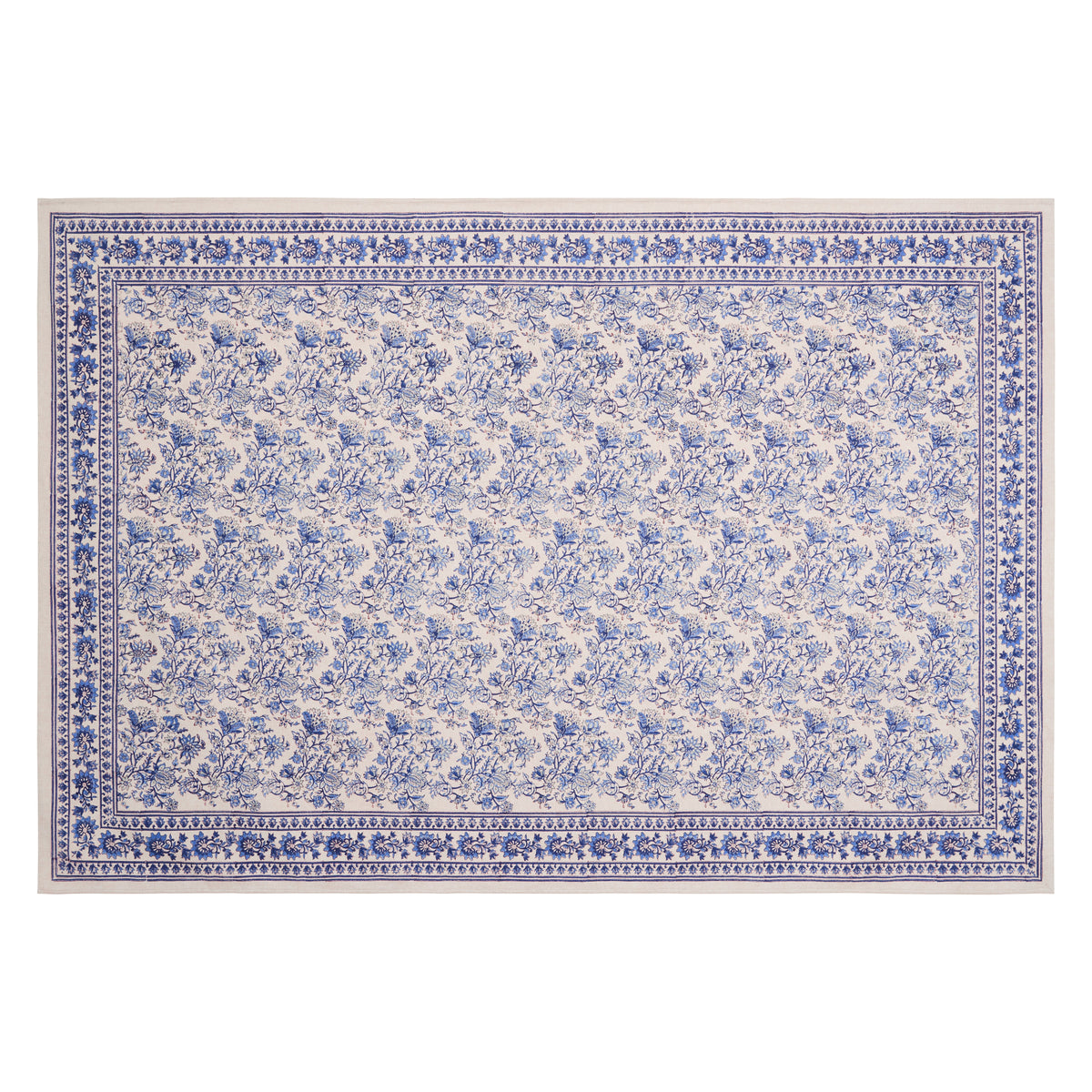 Jardin Secret Beige & Blue Tablecloth