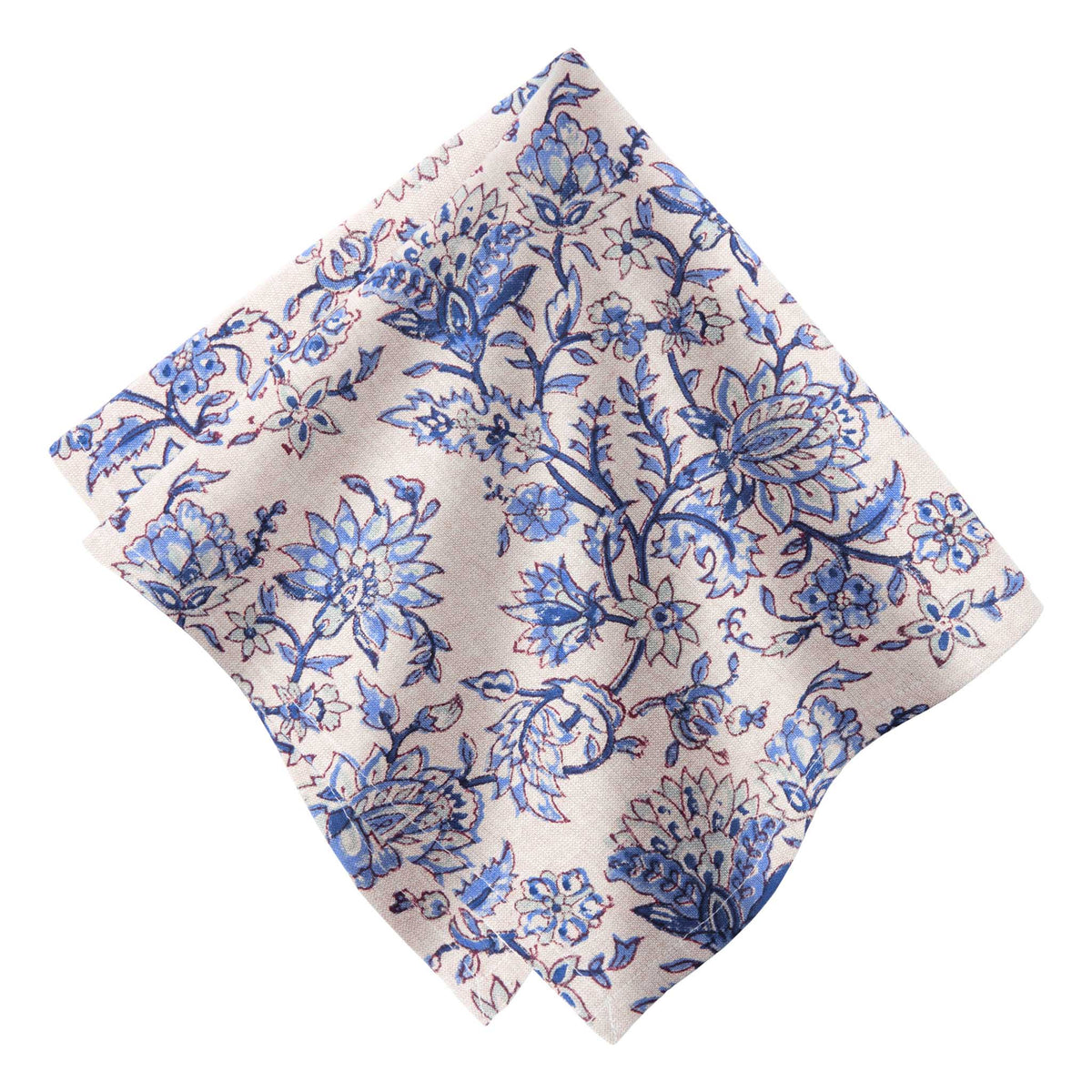 Jardin Secret Beige & Blue Napkins, Set of 4