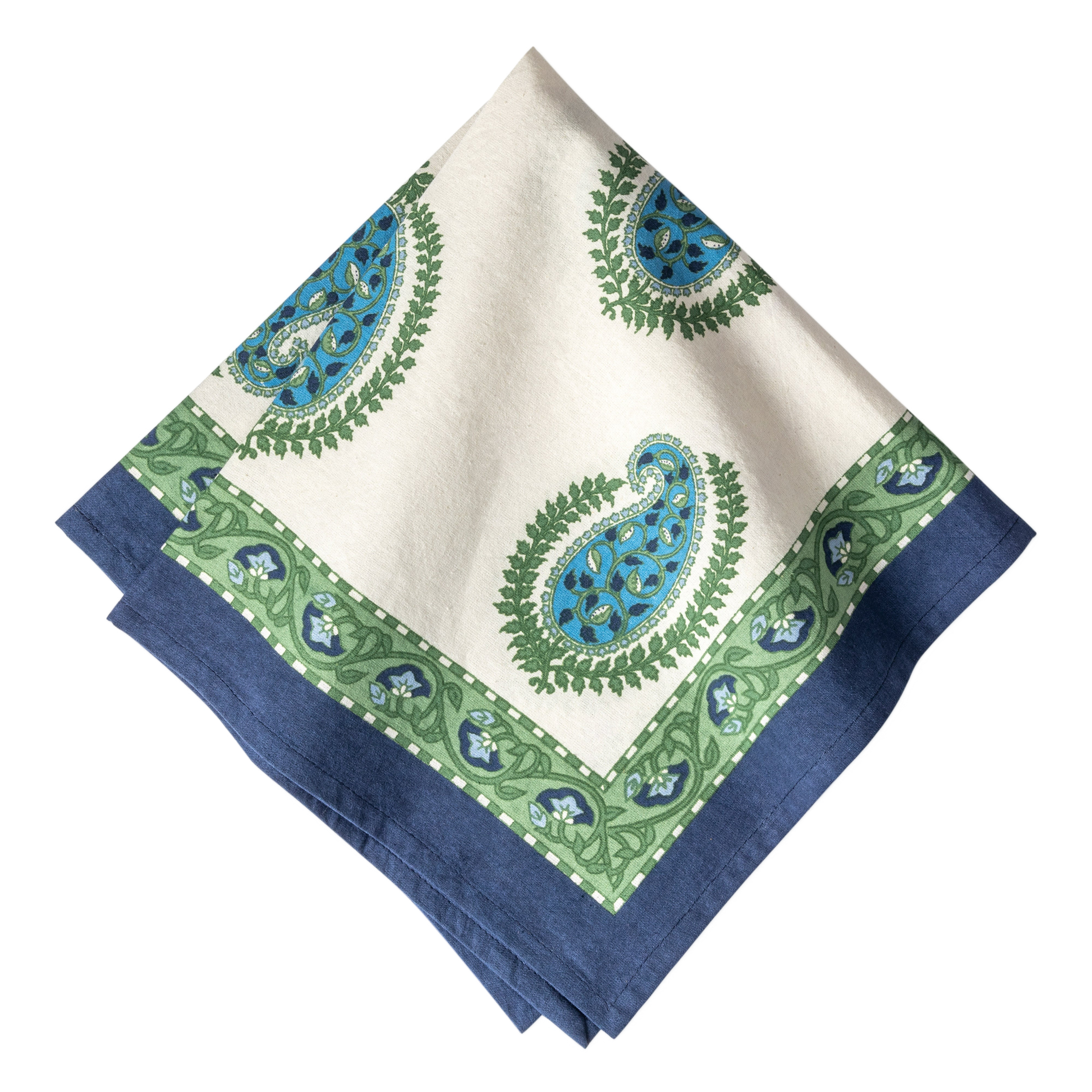 French Tablecloth Cassis Blue & Green