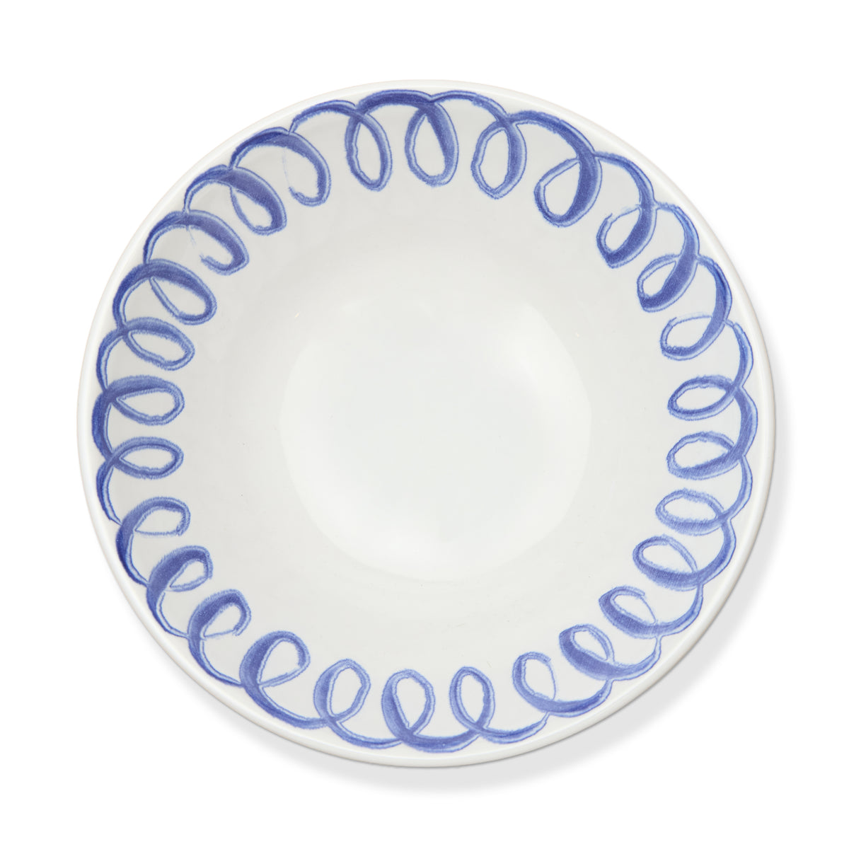 Amalfi Ceramic Cereal Bowl White & Blue