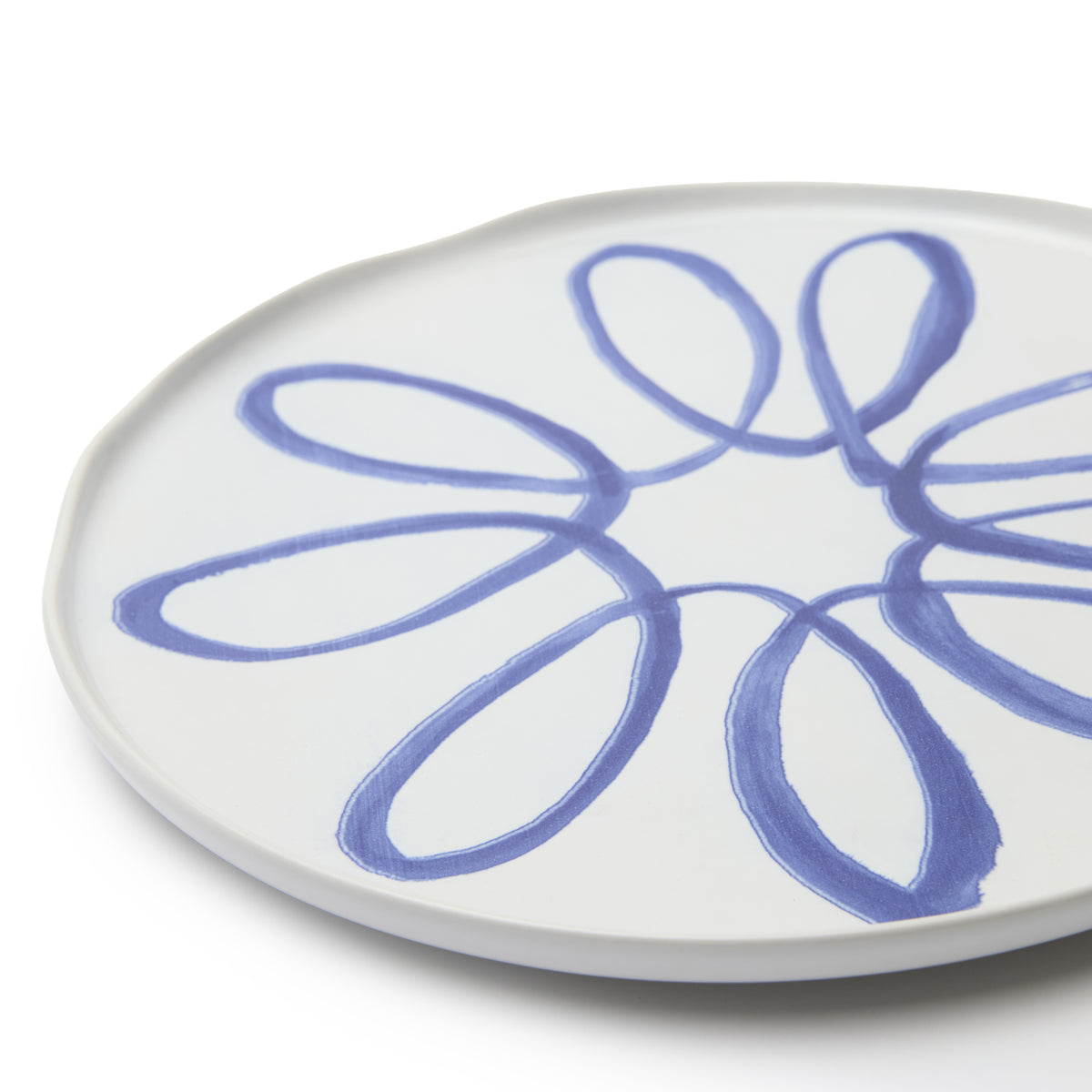 Amalfi Ceramic Service Charger Plate White & Blue