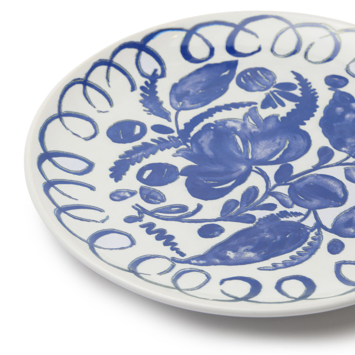 Amalfi Ceramic Dessert Plate White & Blue