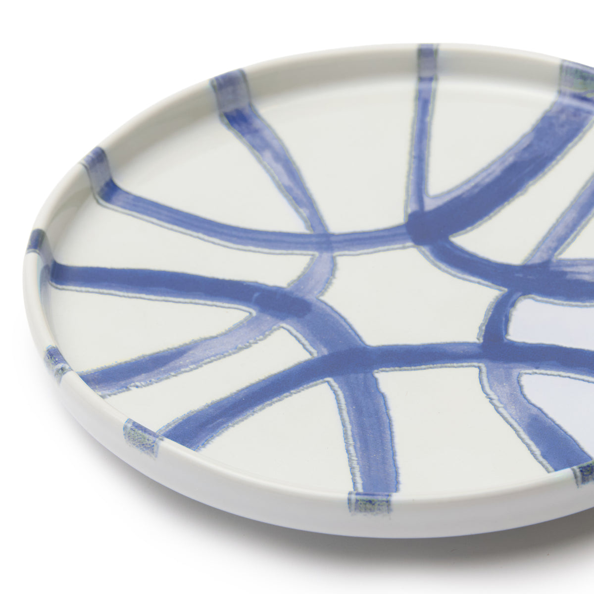 Amalfi Ceramic Appetizer Plate White & Blue