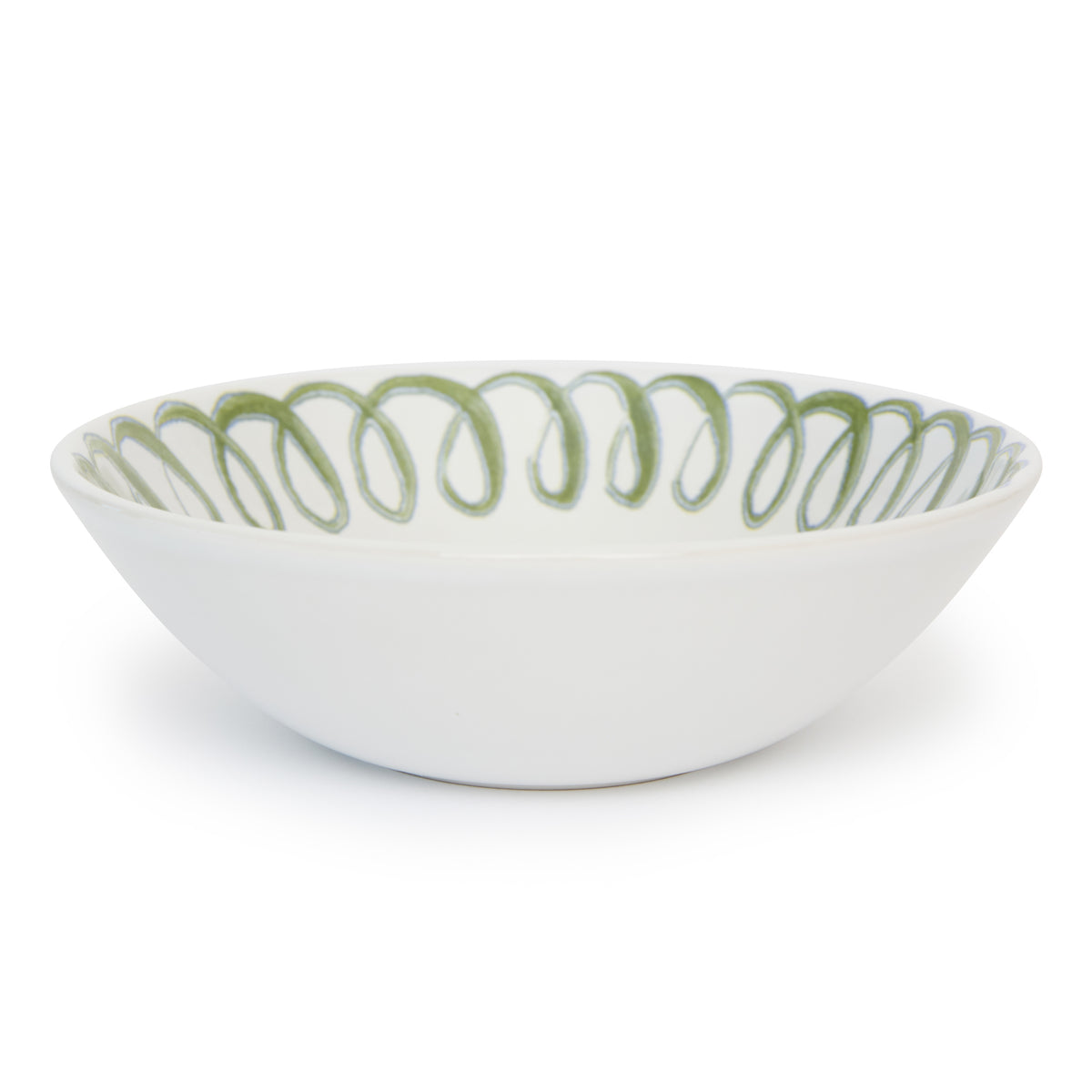 Amalfi Ceramic Cereal Bowl White & Green