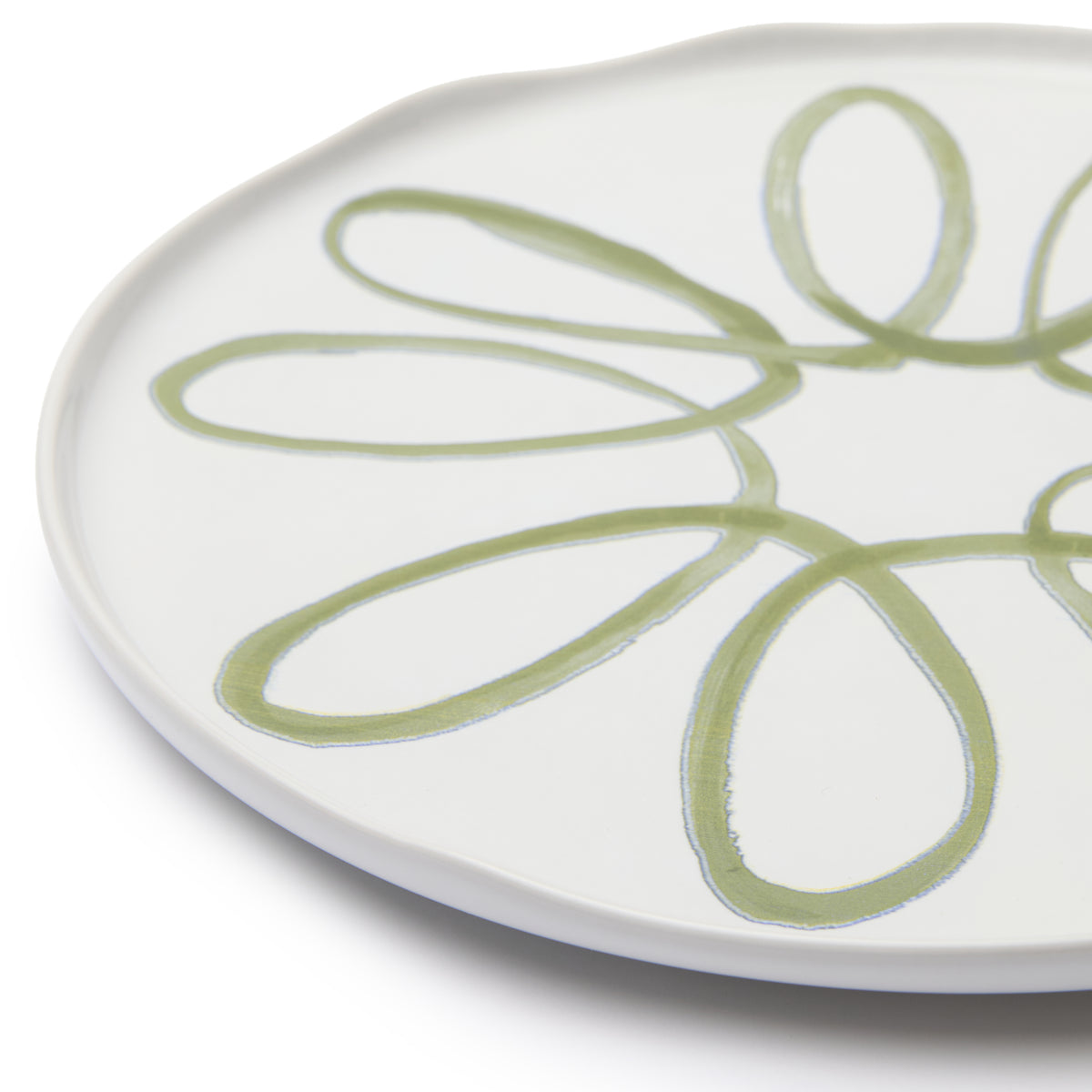 Amalfi Ceramic Service Charger Plate White & Green