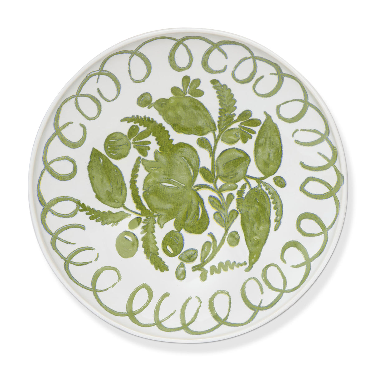 Amalfi Ceramic Dessert Plate White & Green