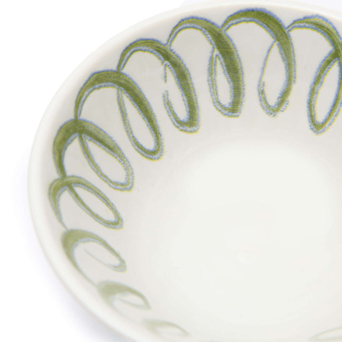 Amalfi Ceramic Berry Bowl White & Green