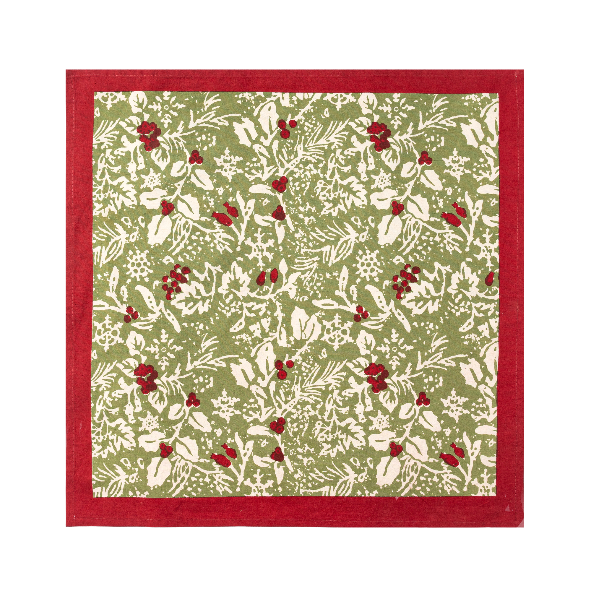 French Tablecloth Baies de Houx Red & Green