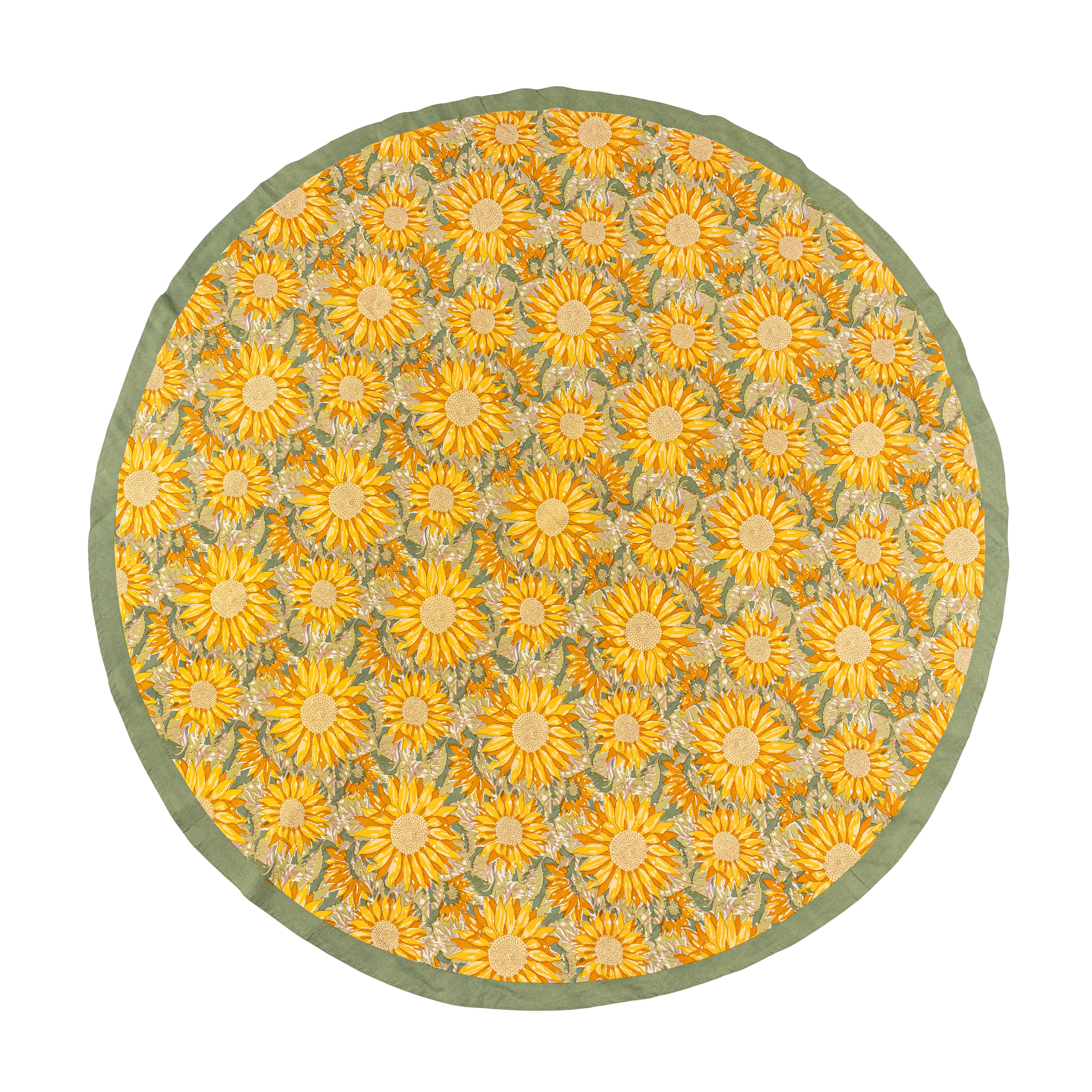 French Tablecloth Sunflower Yellow & Green