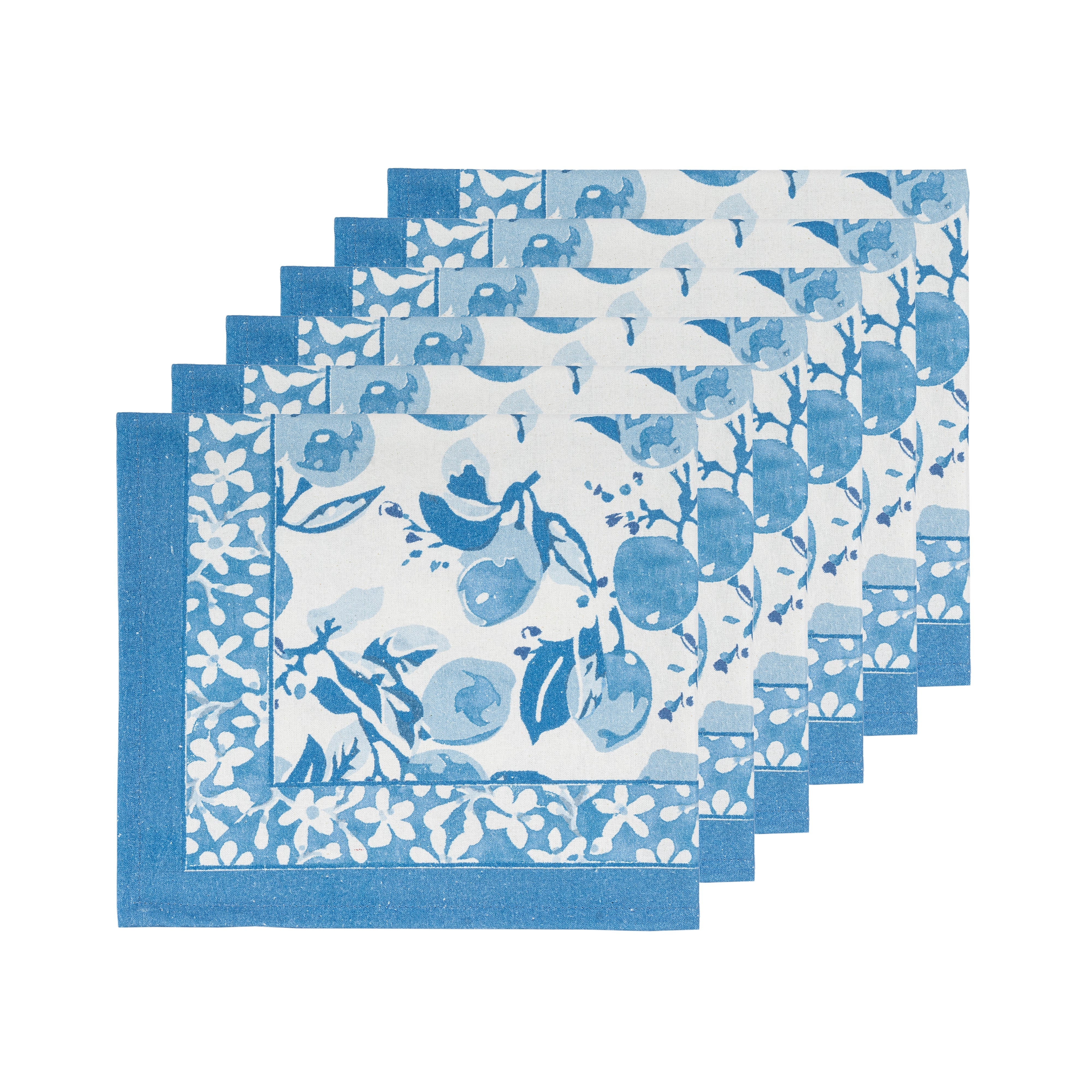 Citron Napkins Bleu, Set of 6