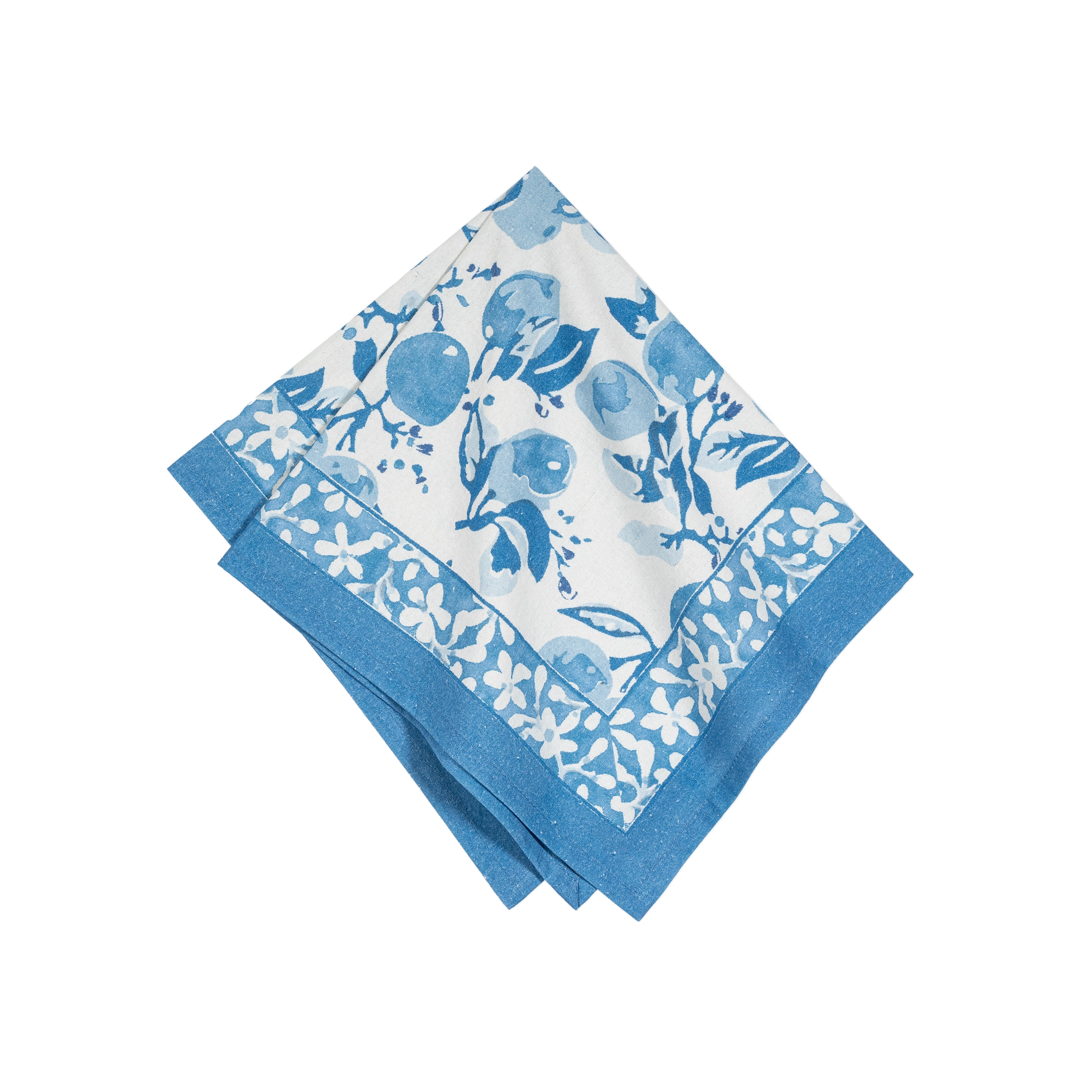 French Tablecloth Citron Bleu