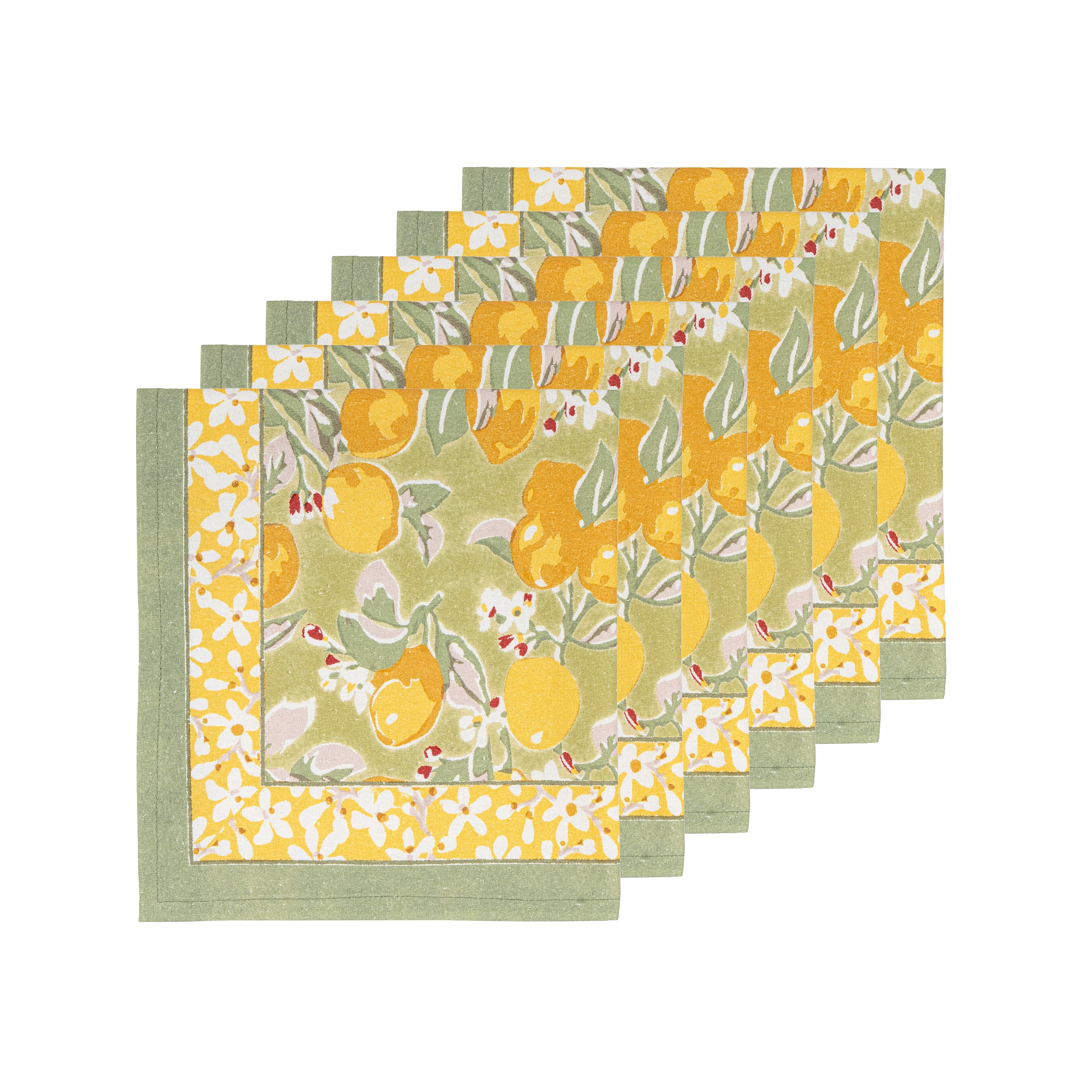 Citron Napkins Vert & Yellow, Set of 6