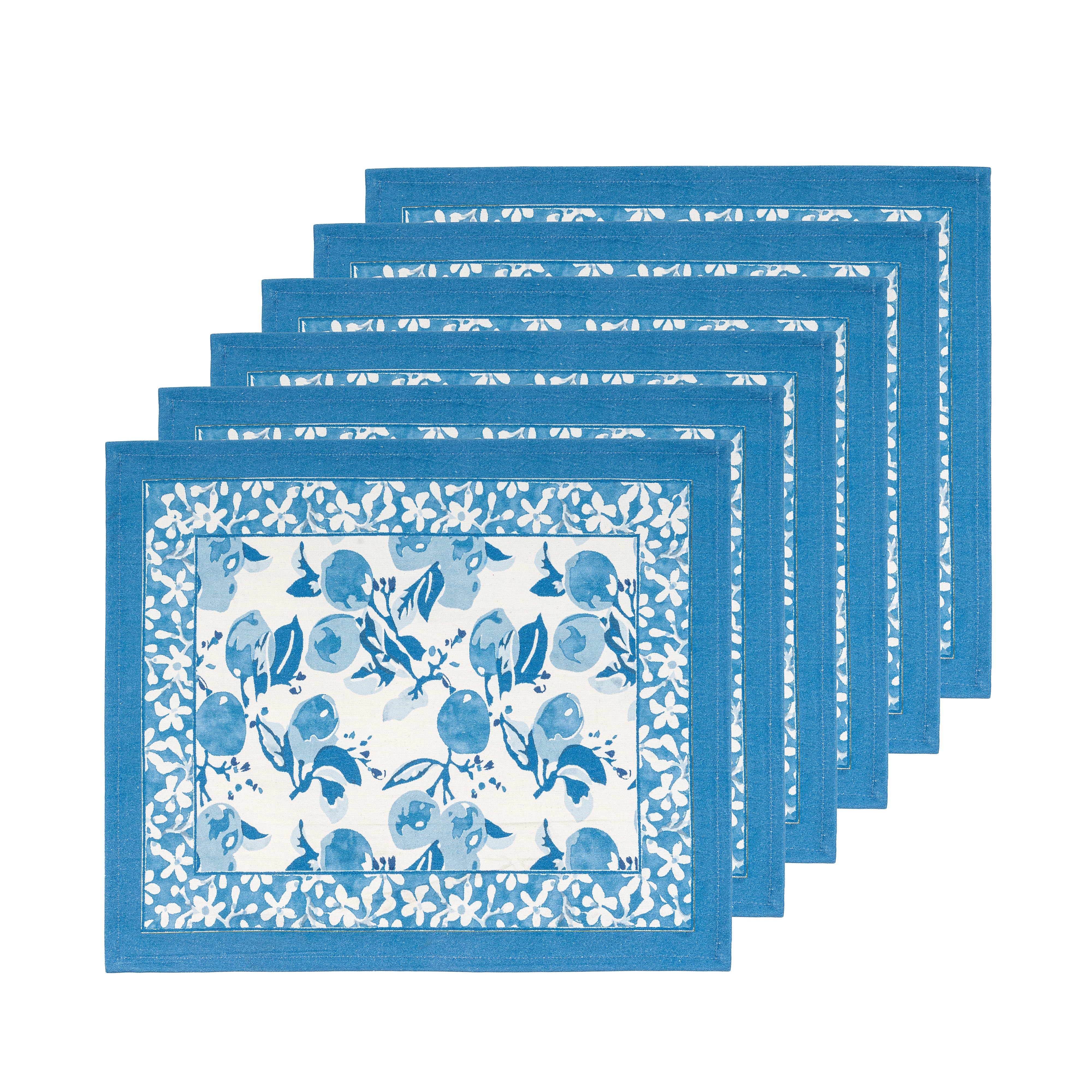 Citron Placemats Bleu, Set of 6