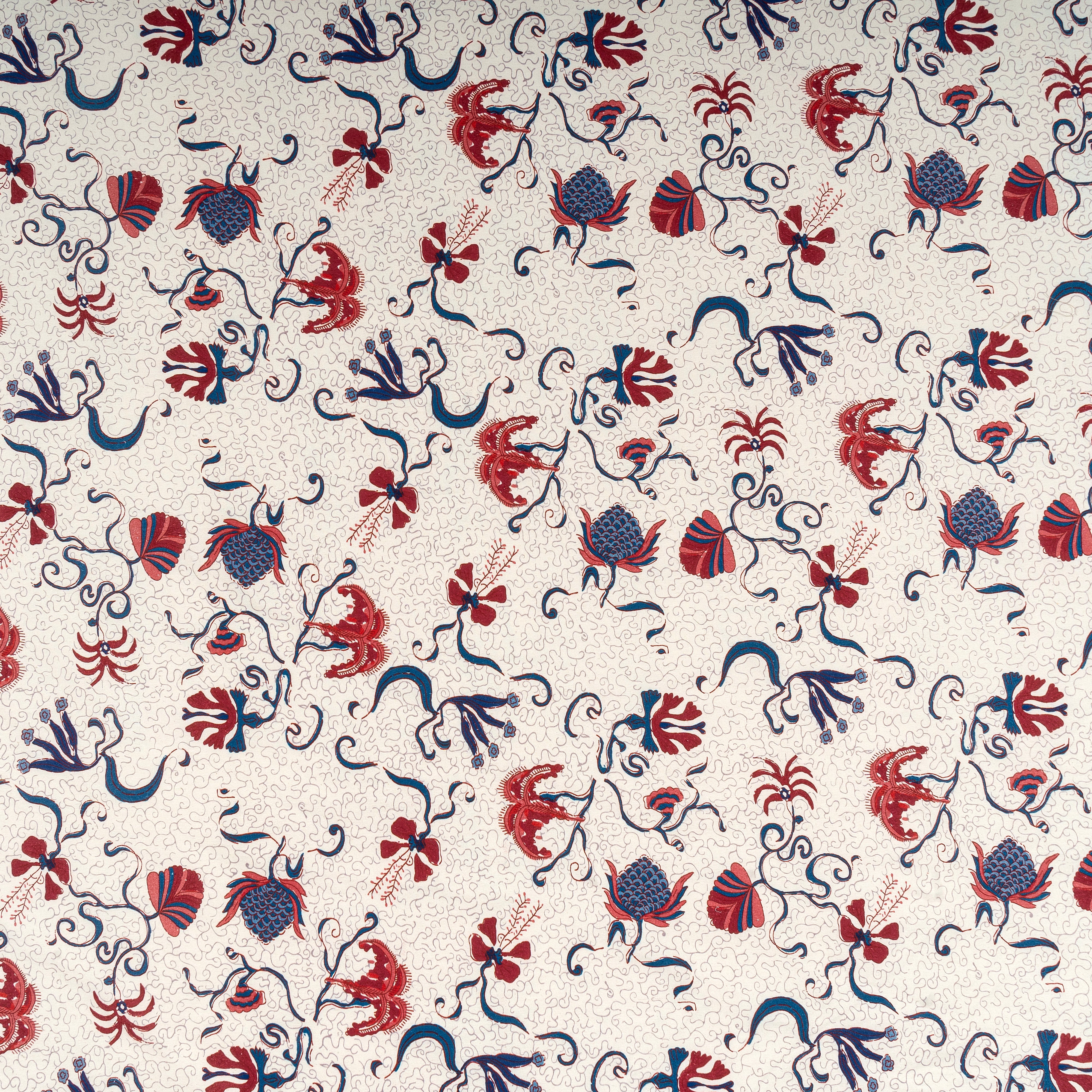 French Tablecloth Fleur des Indes Blue & Red