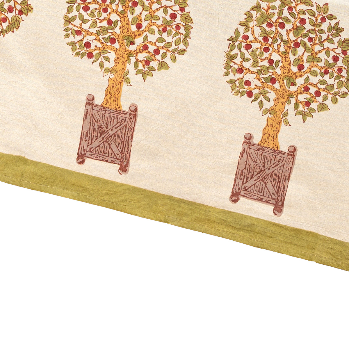 French Tablecloth Orange Tree Red & Green