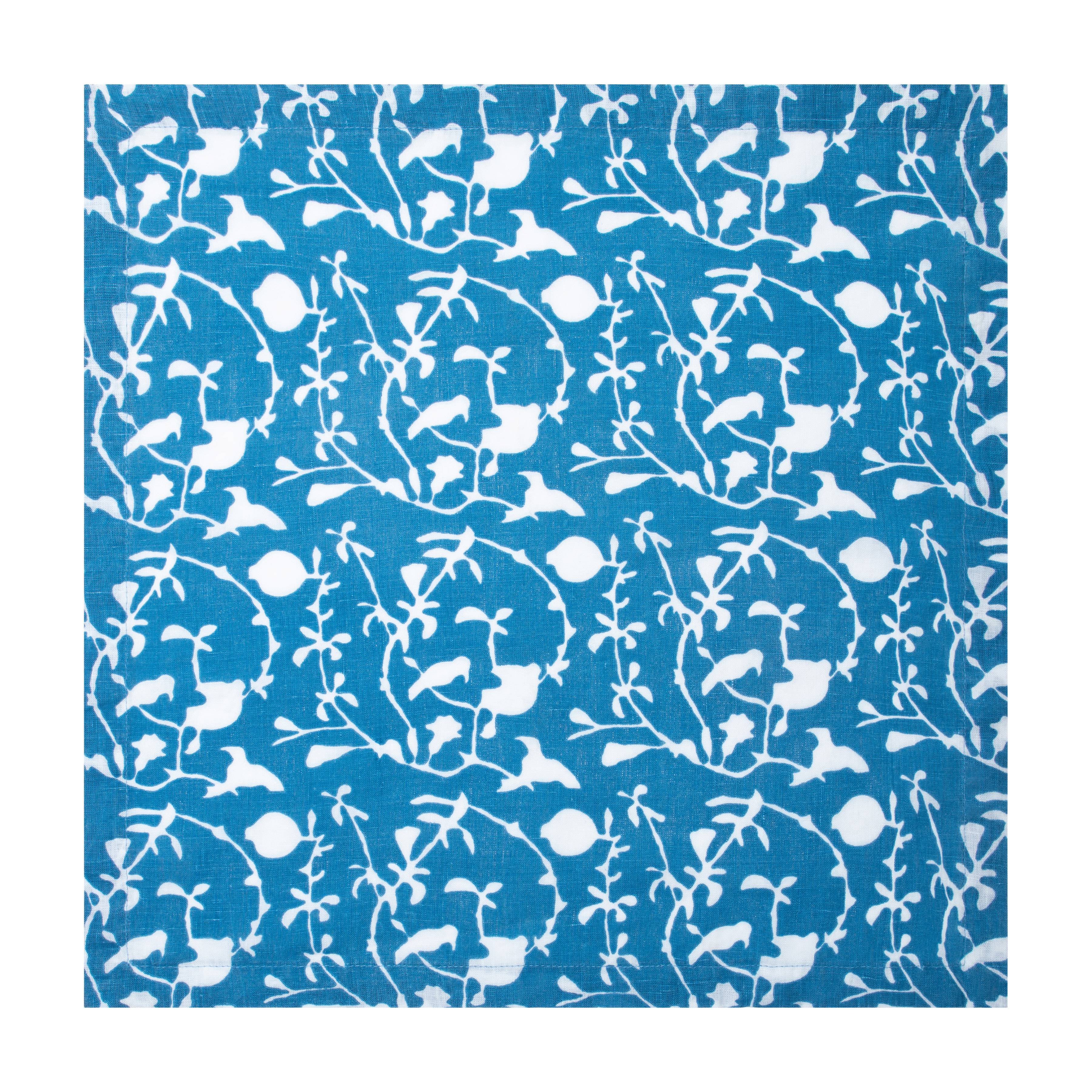 Blue Sanctuary Printed Napkins - Set of 4