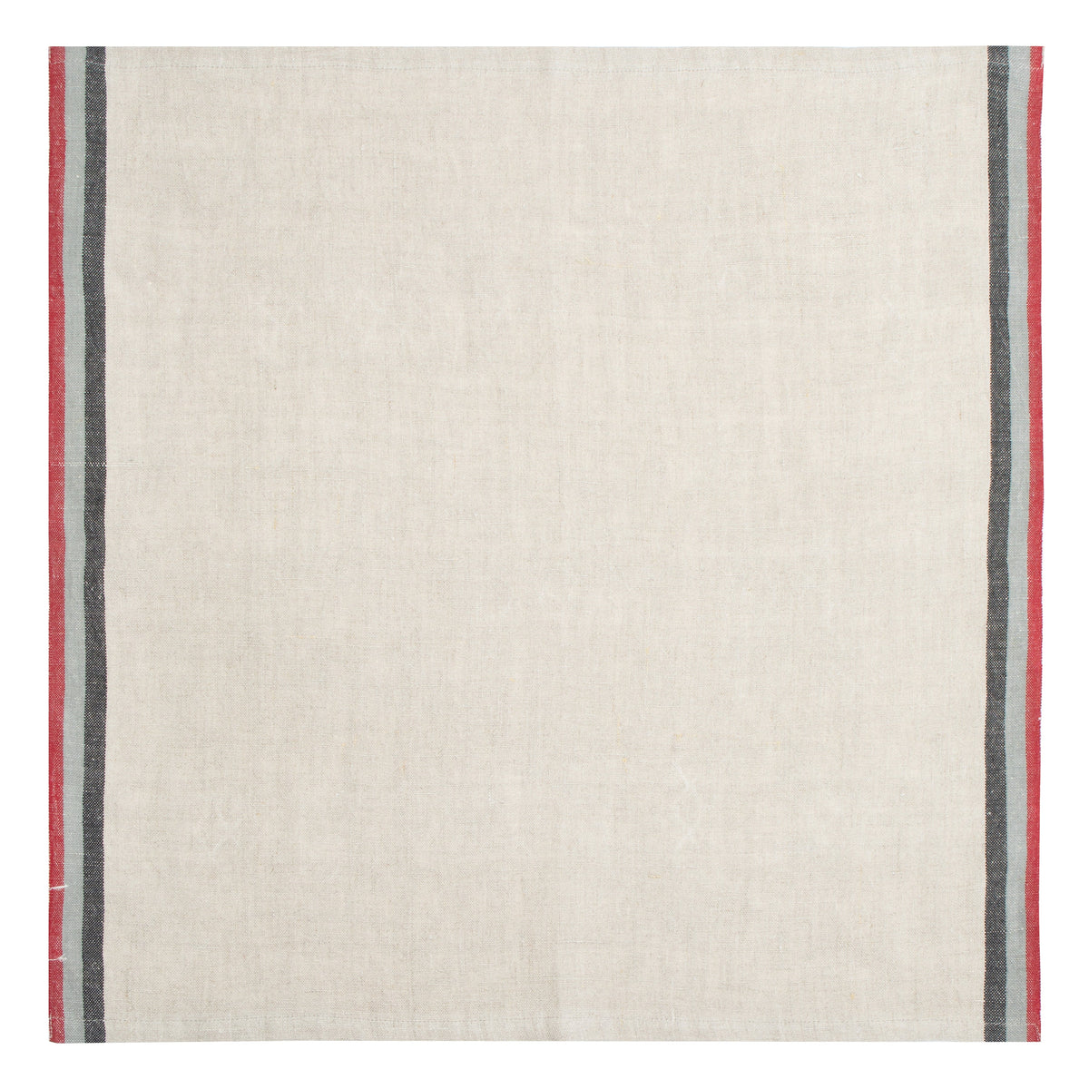 Normandy Natural Napkins - Red/Grey/Black Stripes, Set of 4