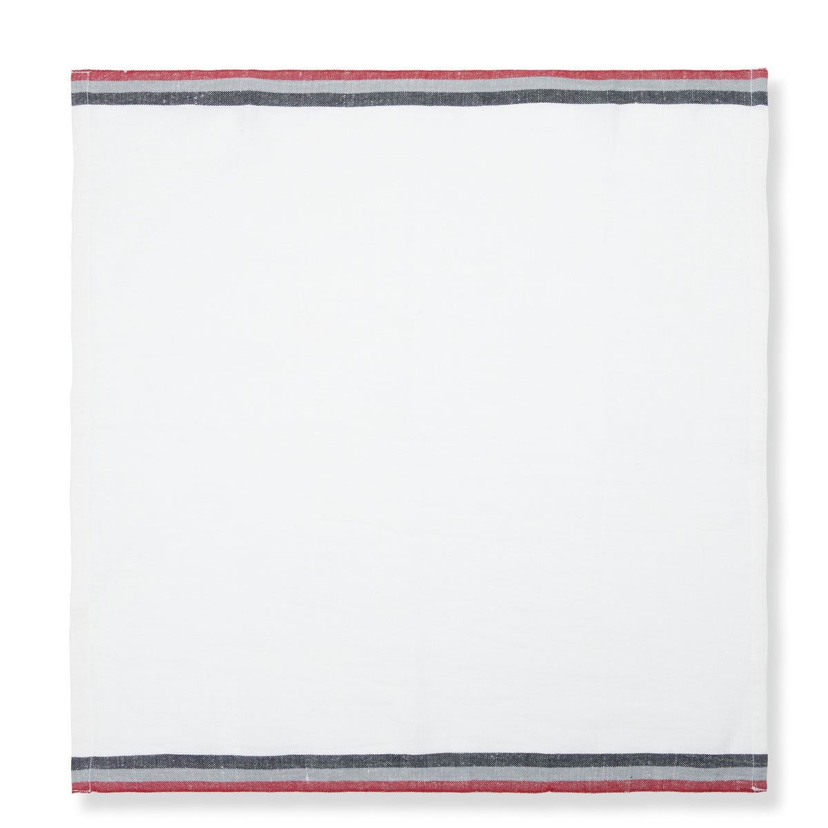 Normandy White Napkins - Red/Grey/Black Stripes Napkins, Set of 4