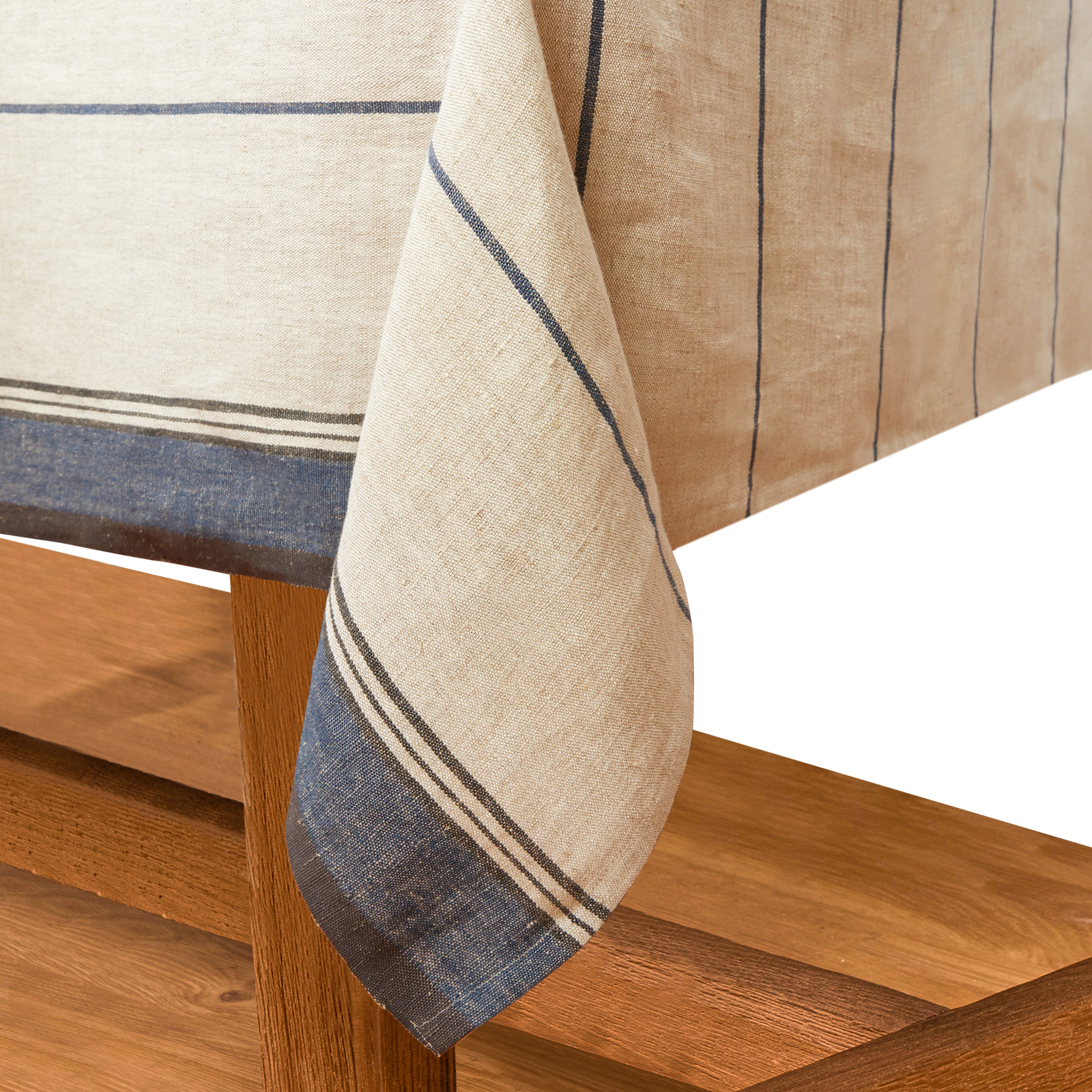 French Tablecloth Eze Ivory & Blue