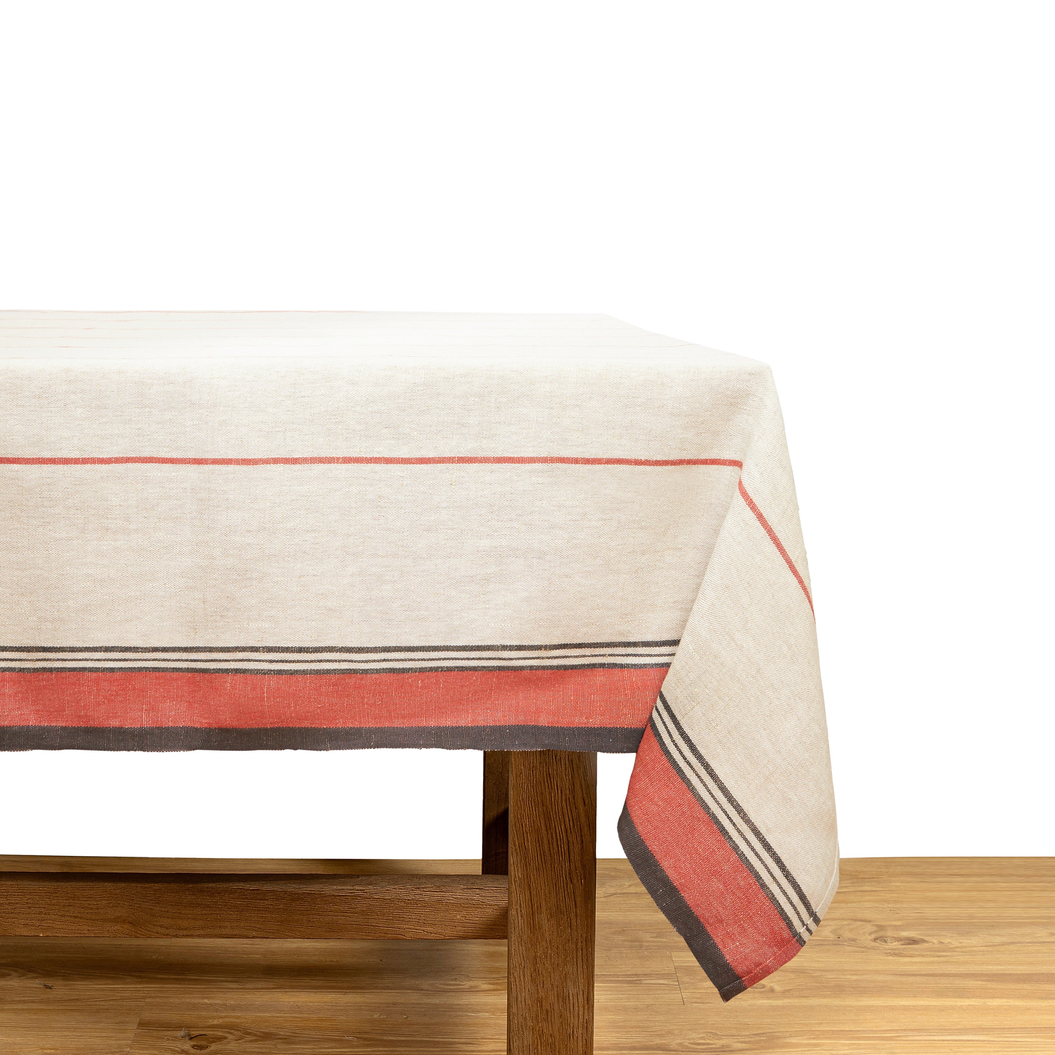 French Tablecloth Eze Ivory & Red