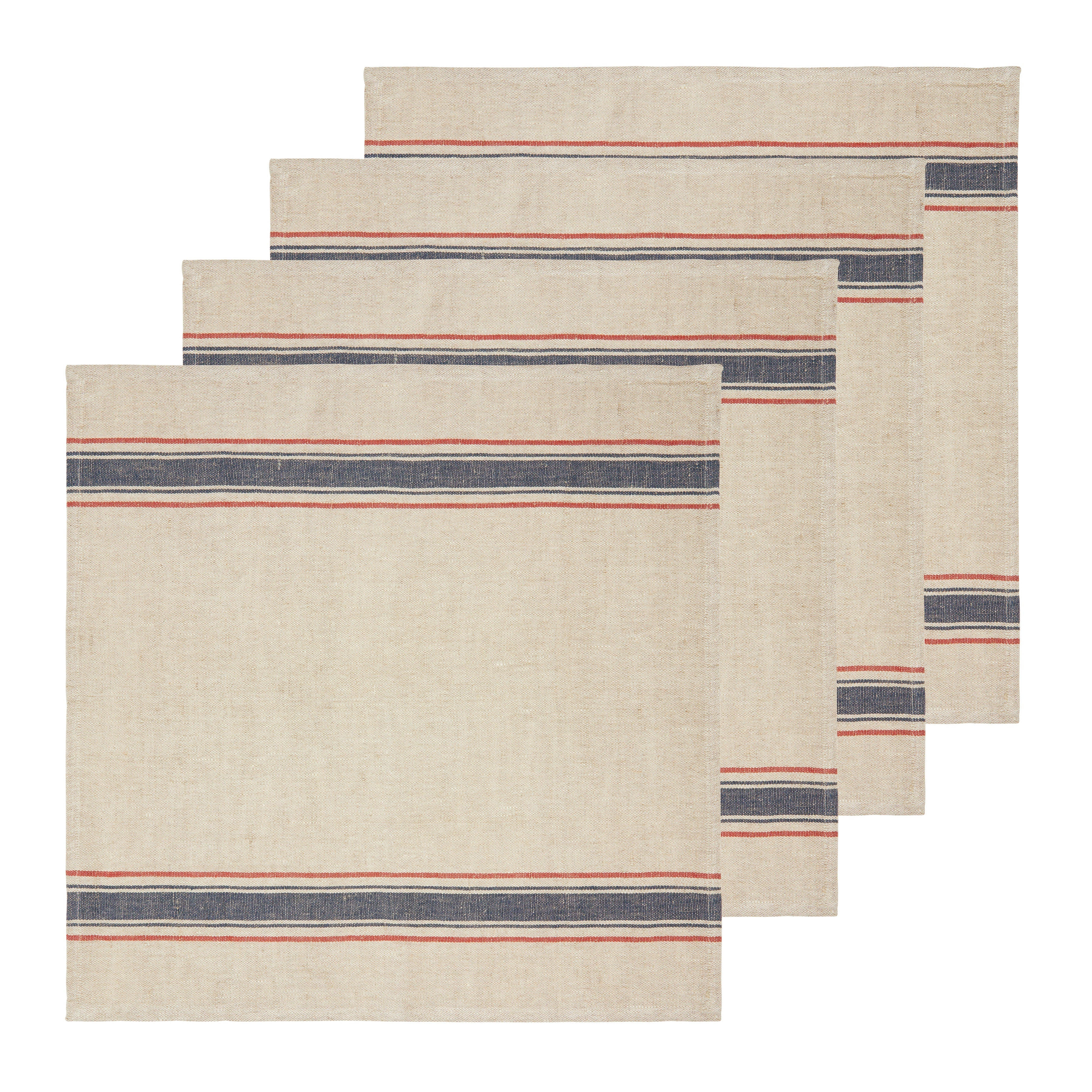 Menton Natural & Denim Napkin, Set of 4