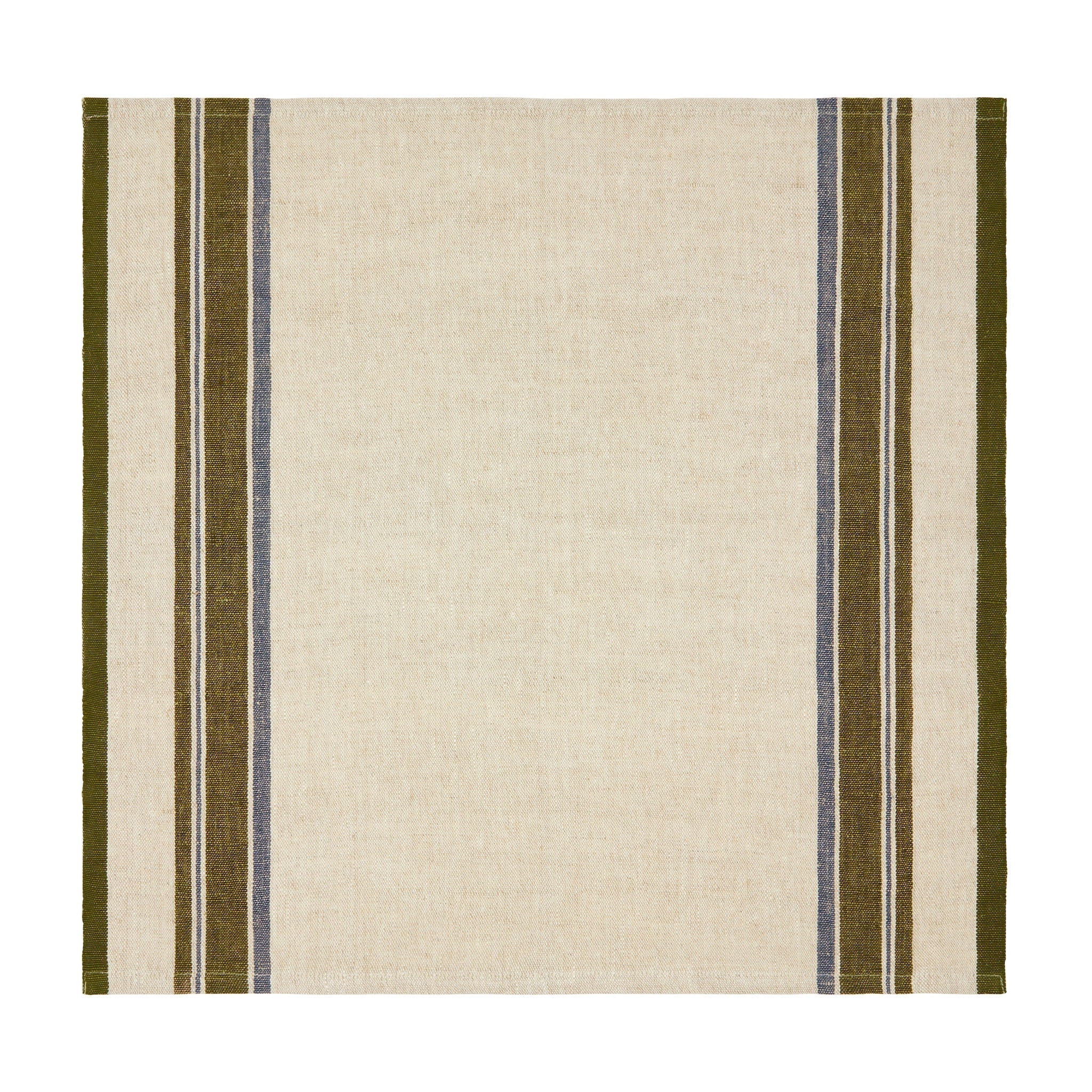 Antibes Napkins Natural & Green, Set of 4