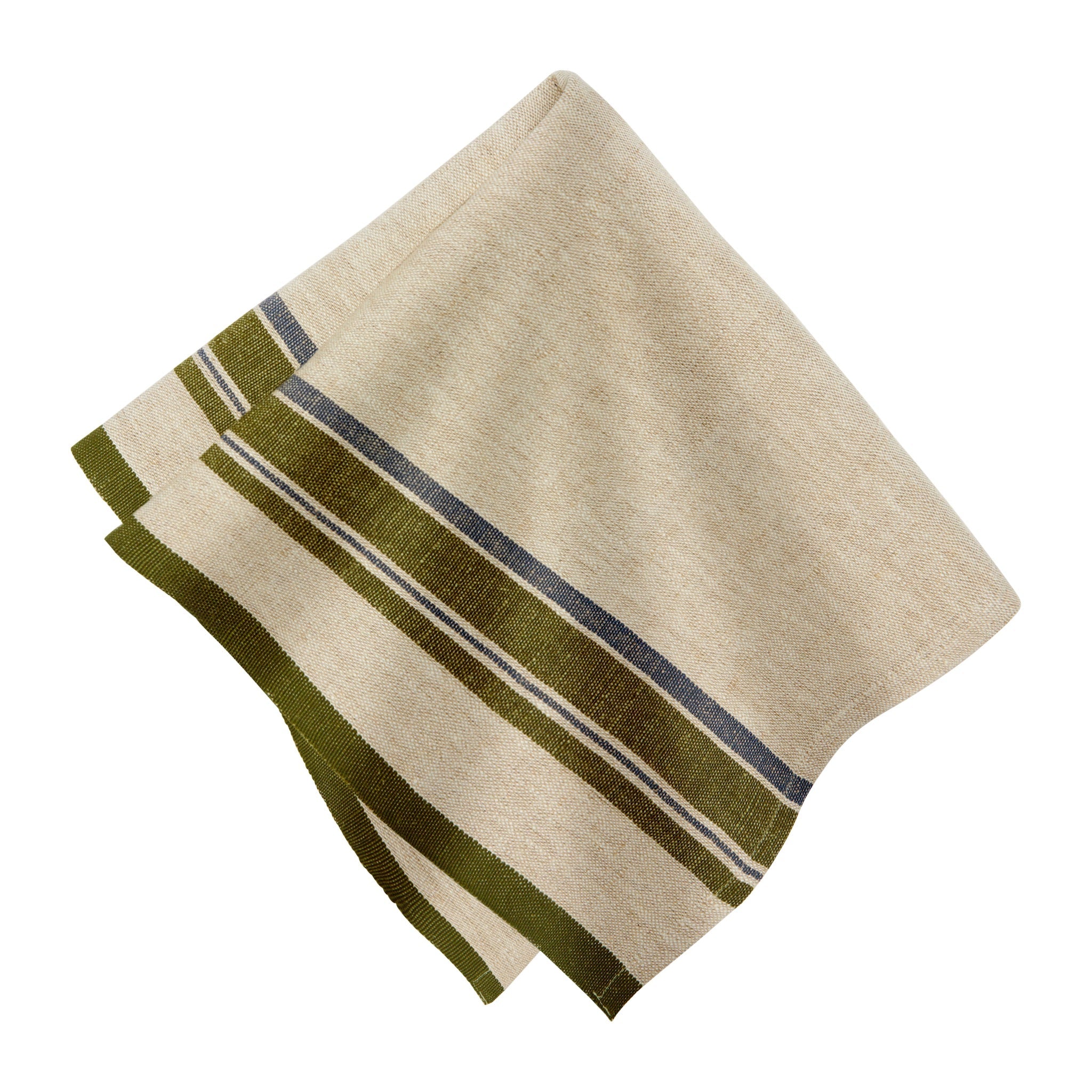 Antibes Napkins Natural & Green, Set of 4