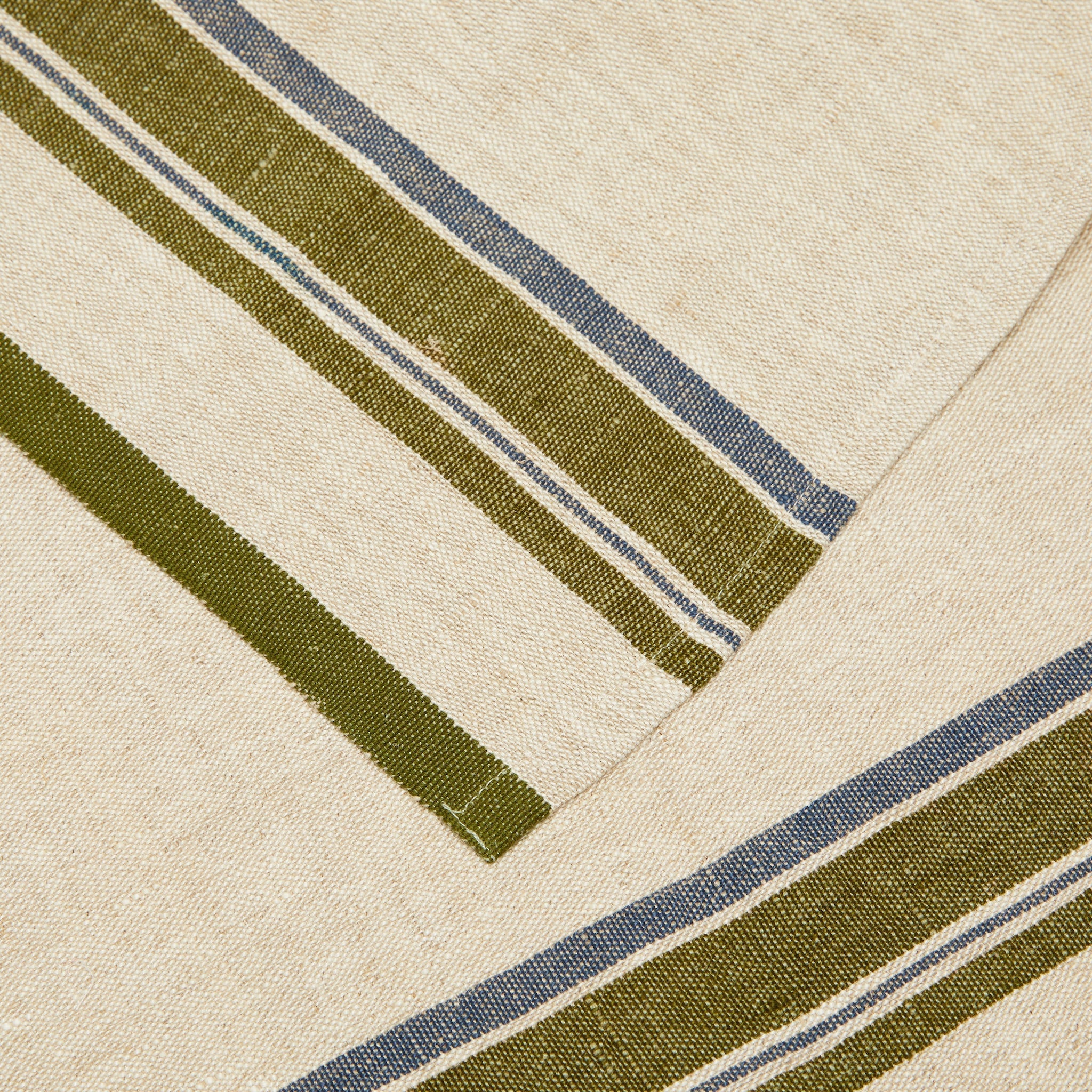 Antibes Napkins Natural & Green, Set of 4