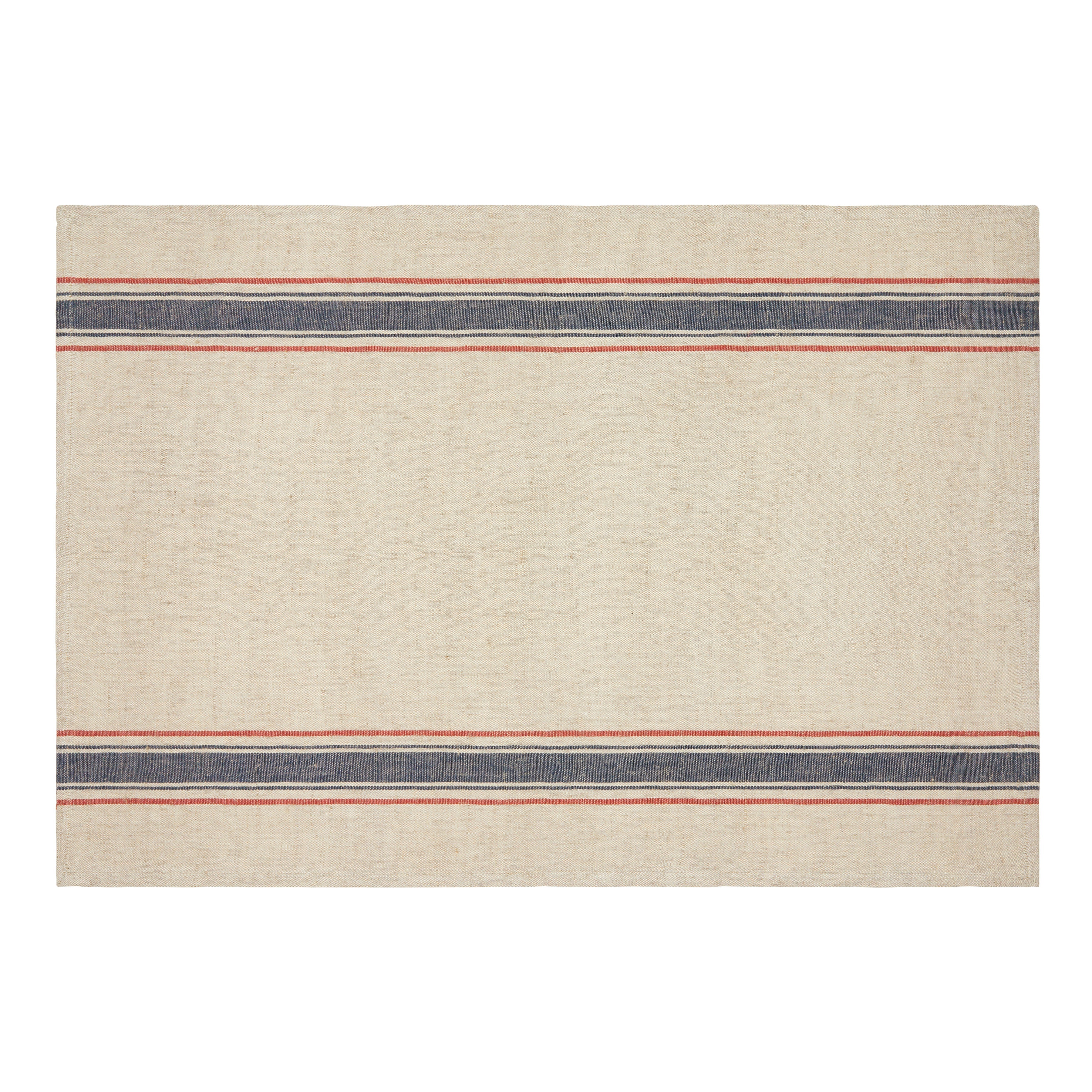 Menton Natural & Denim Towel, Set of 2
