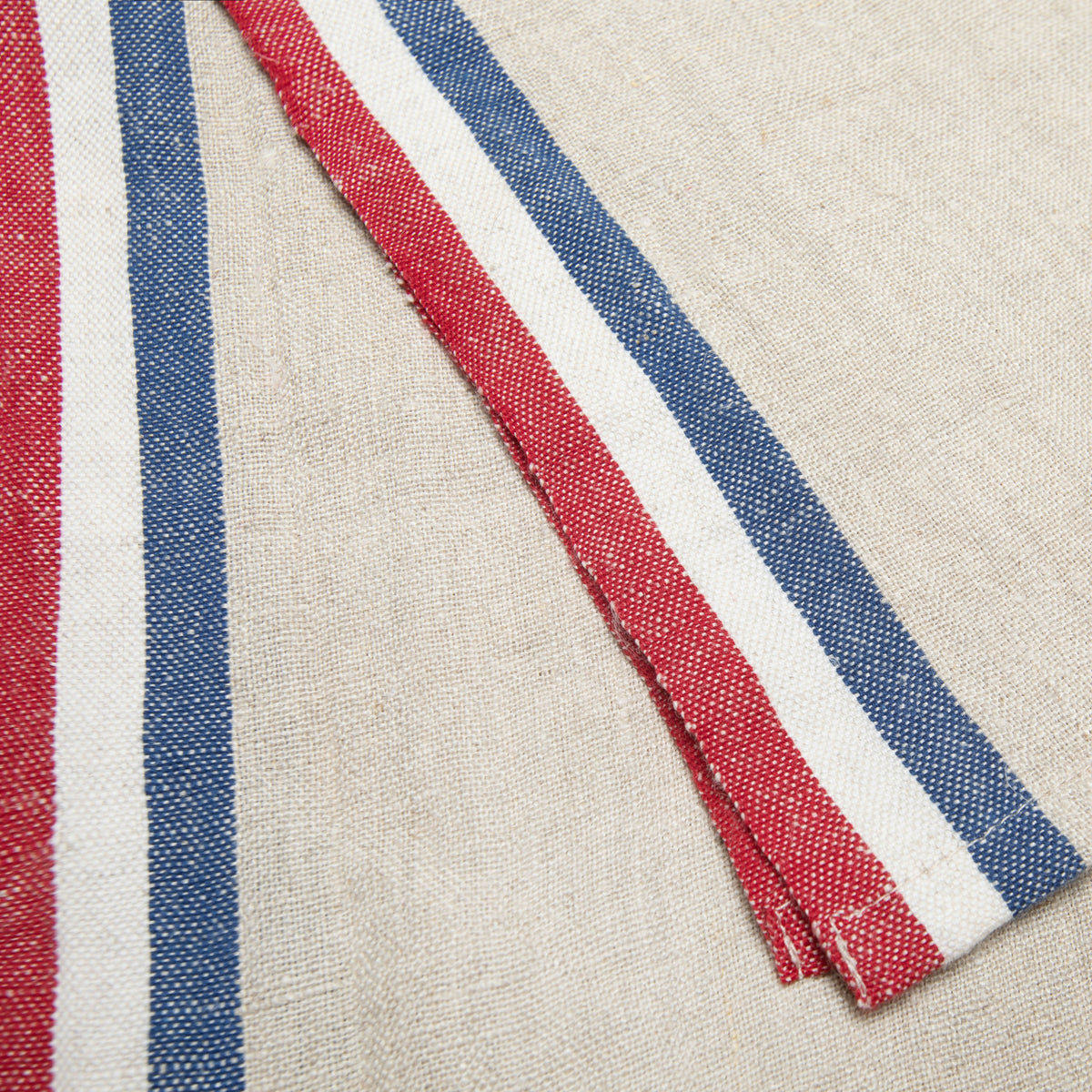 Normandy Natural Tea towels- Red/Natural/Blue Stripes, Set of 2