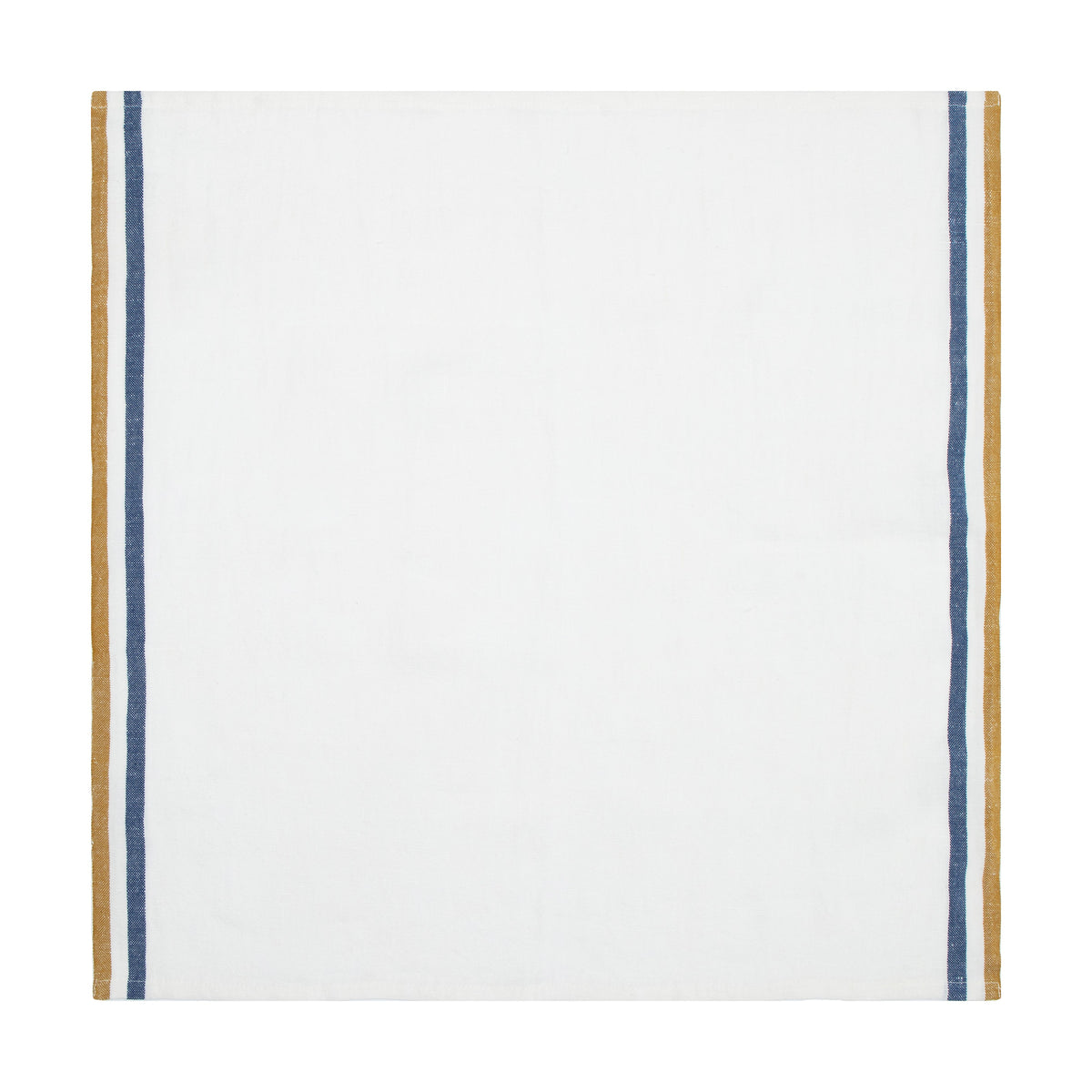 Normandy White Napkins - Mustard/White/Blue Stripes, Set of 4