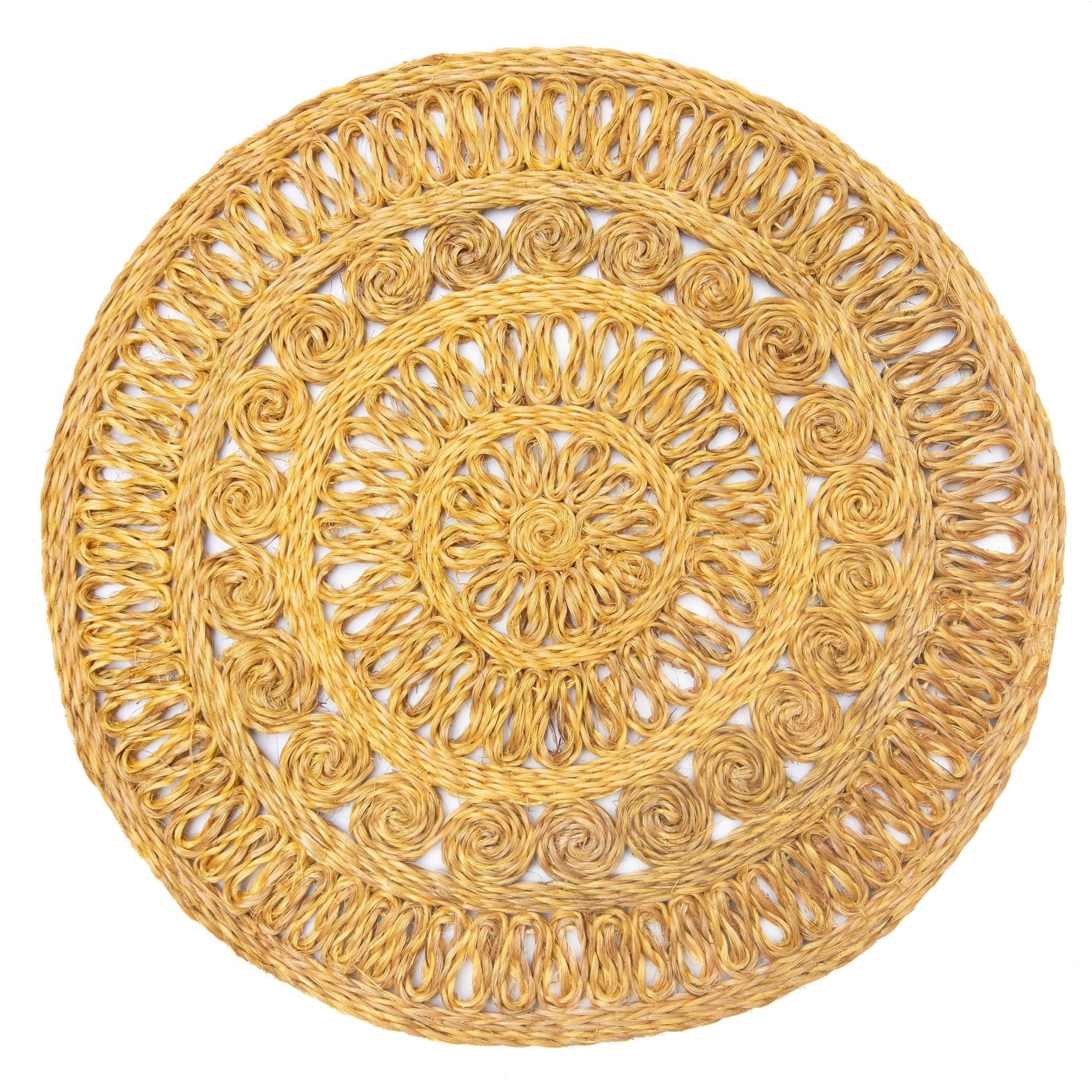 Circolo Abaca Mustard 15" Round Placemats- Set of 4