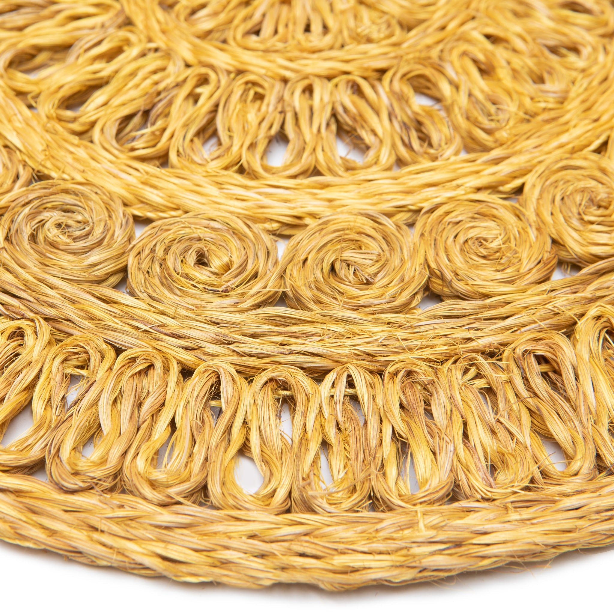 Circolo Abaca Mustard 15" Round Placemats- Set of 4