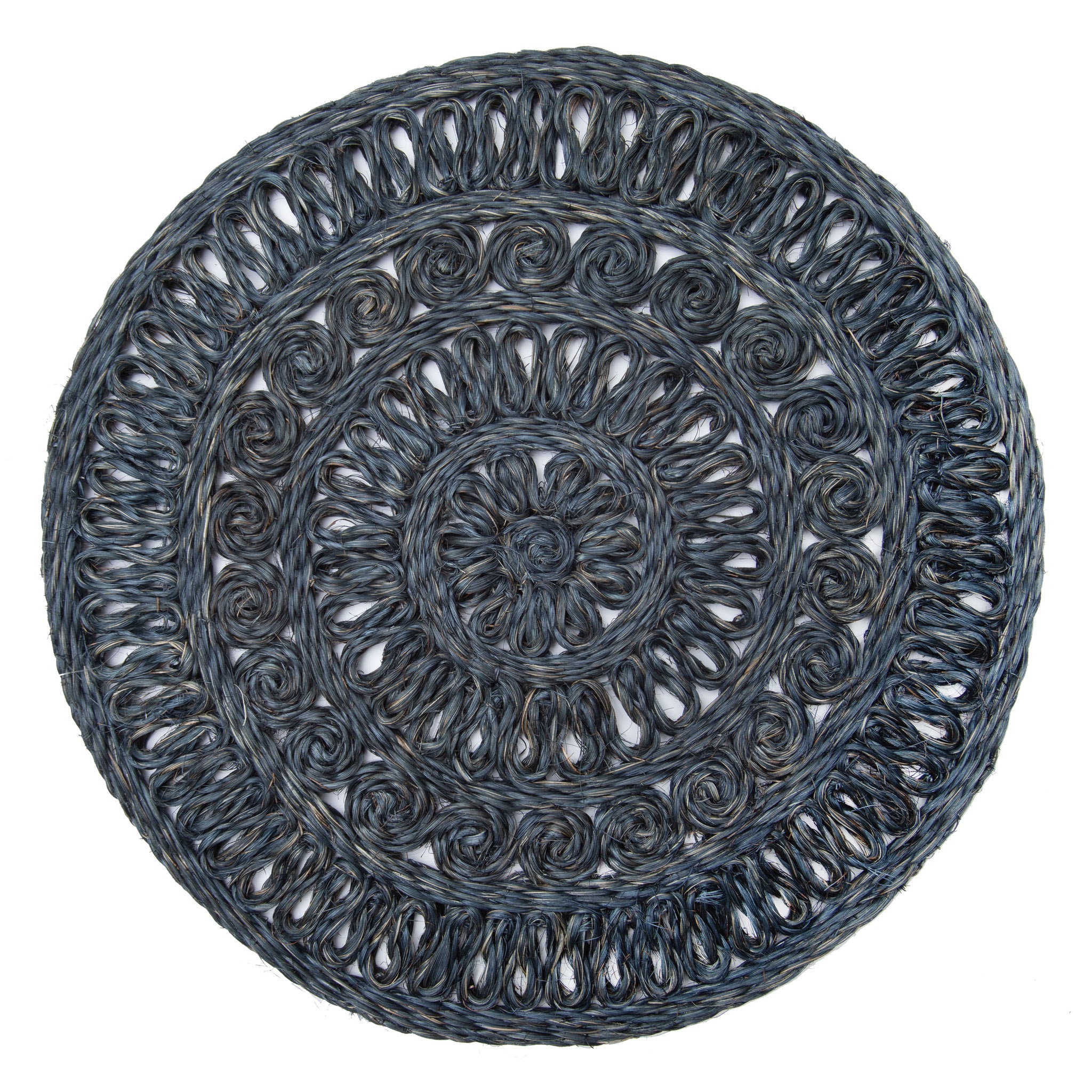 Circolo Abaca Navy 15" Round Placemats - Set of 4