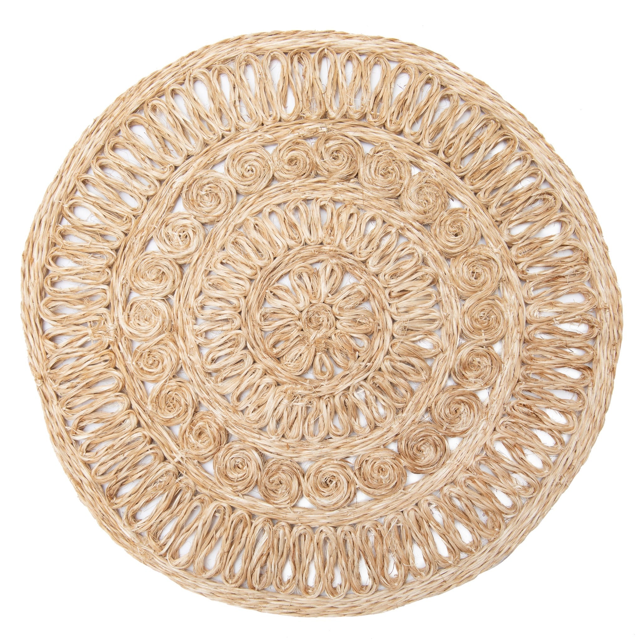 Circolo Abaca Natural 15" Round Placemats Set of 4 CouleurNature