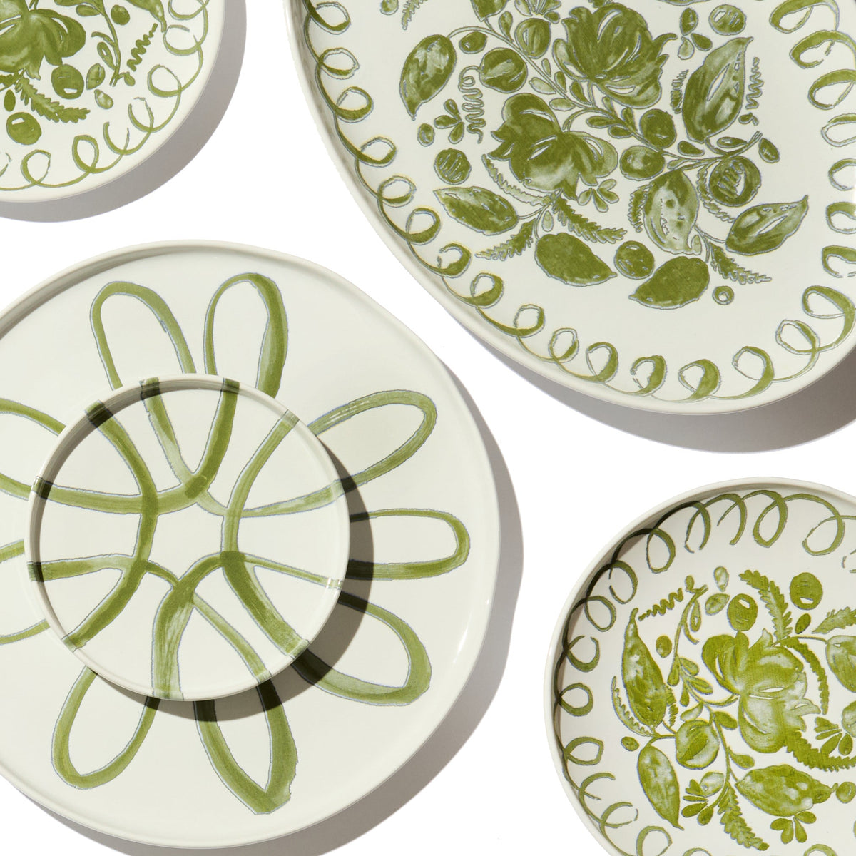 Amalfi Ceramic Oval Tray White & Green