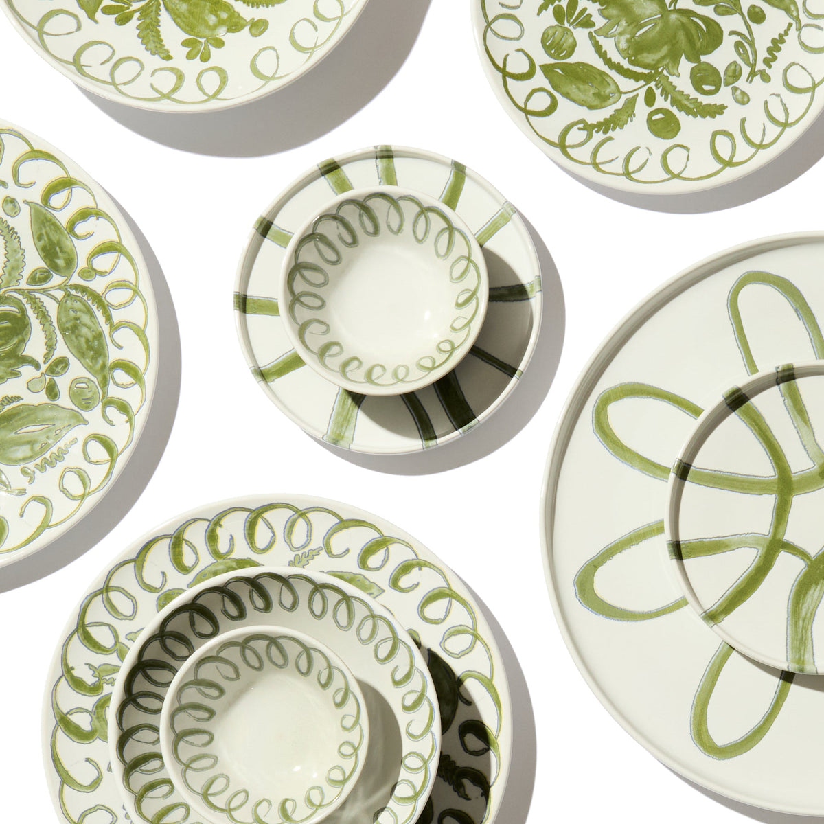 Amalfi Ceramic Oval Tray White & Green