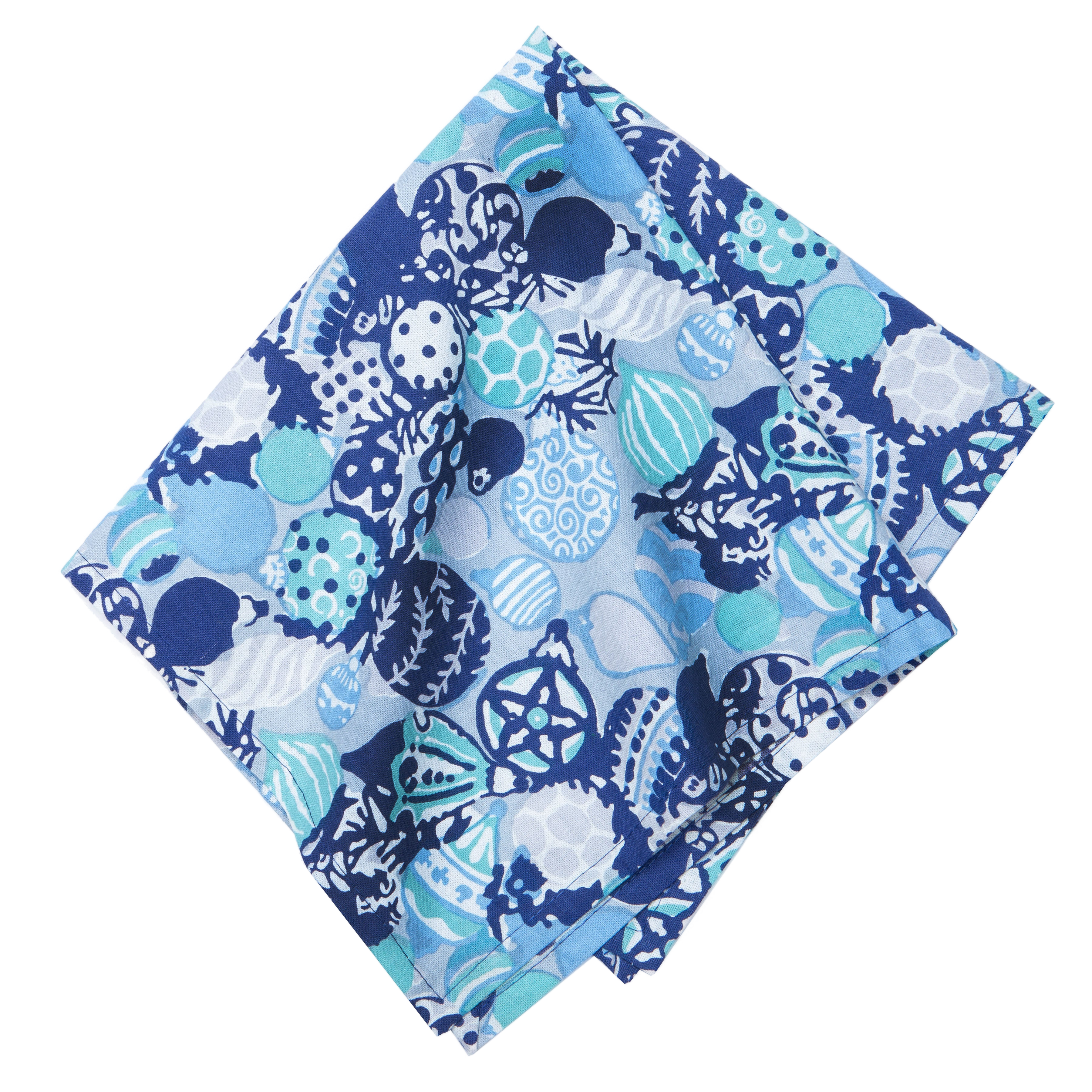 French Tablecloth Ornaments Blue