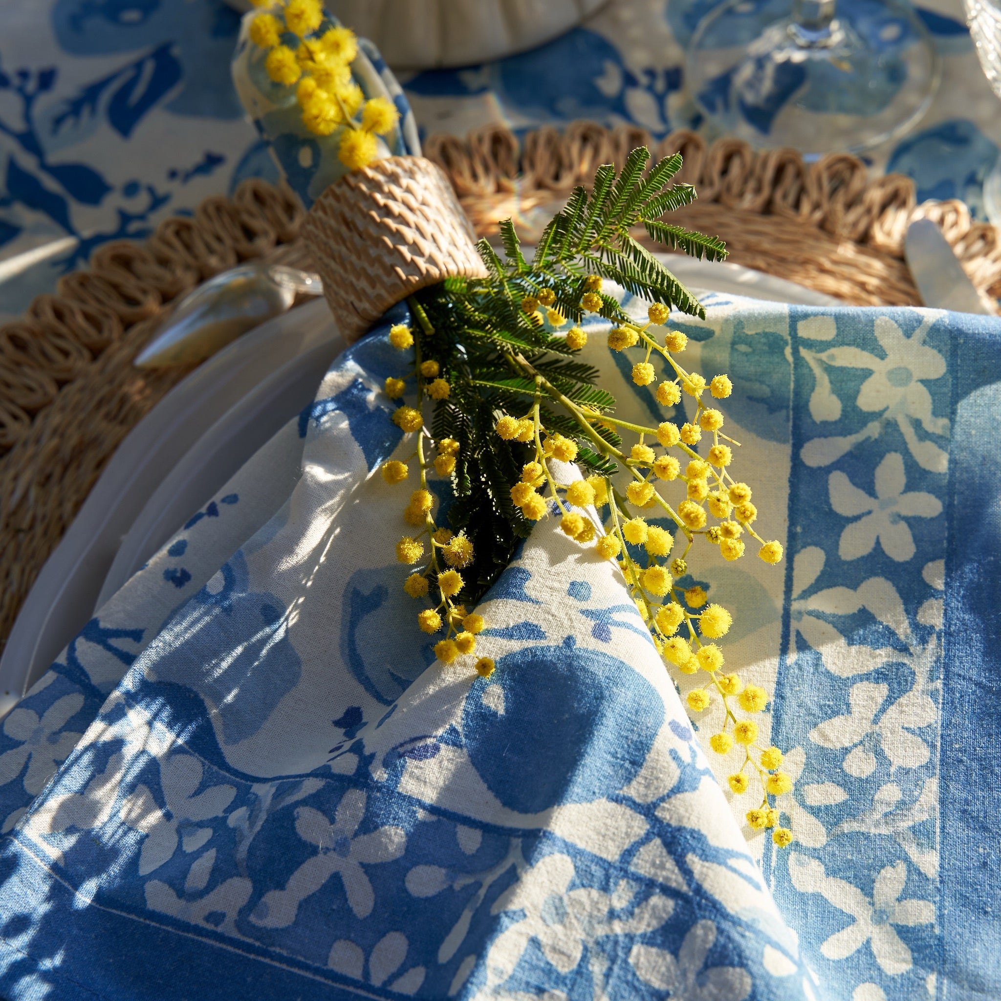 Citron Napkins Bleu, Set of 6