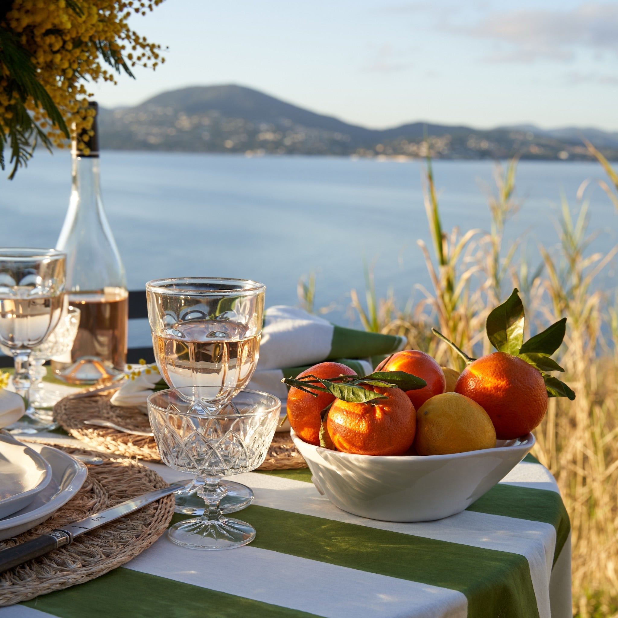 French Tablecloth St. Tropez Vert Stripes