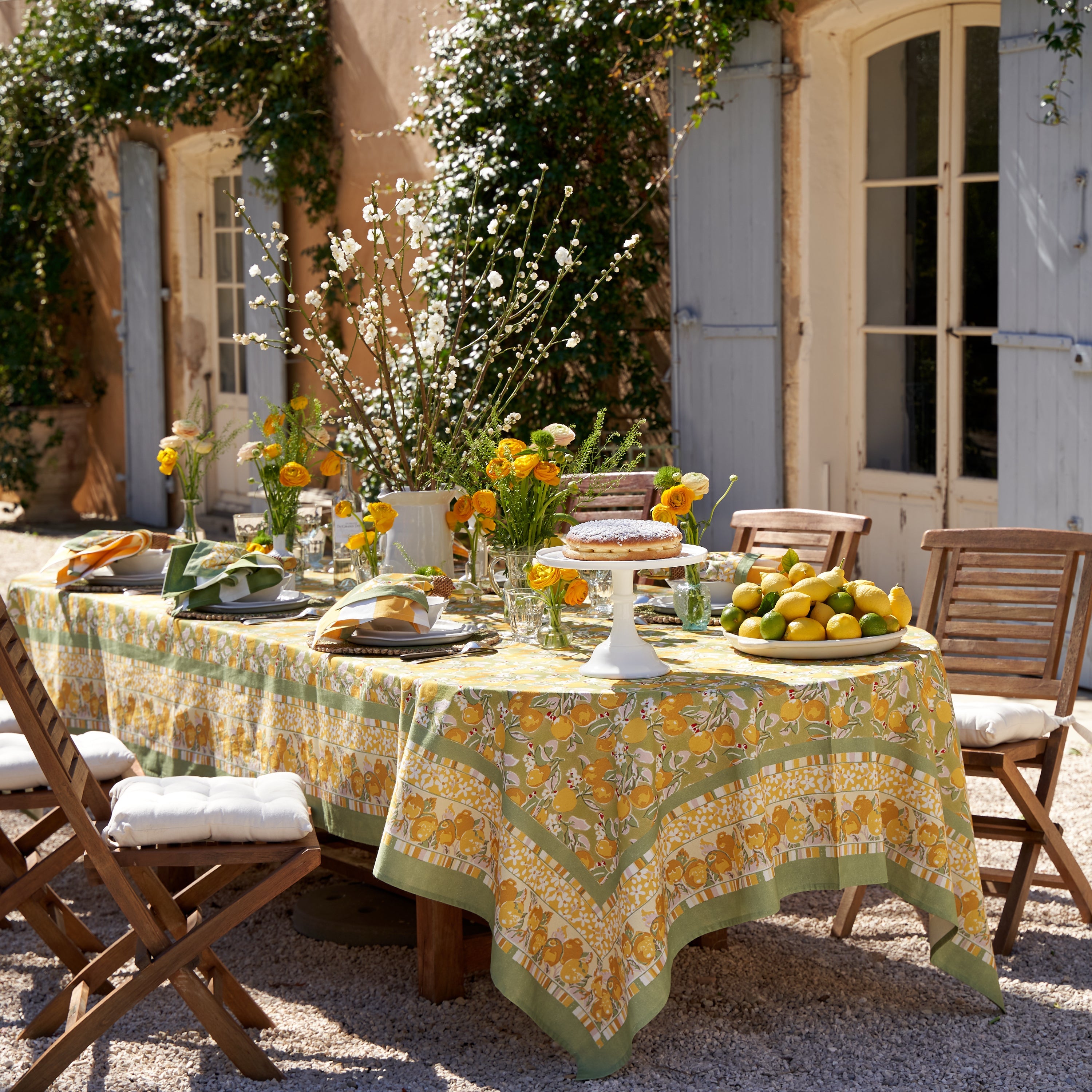 French Tablecloth Citron Vert & Yellow