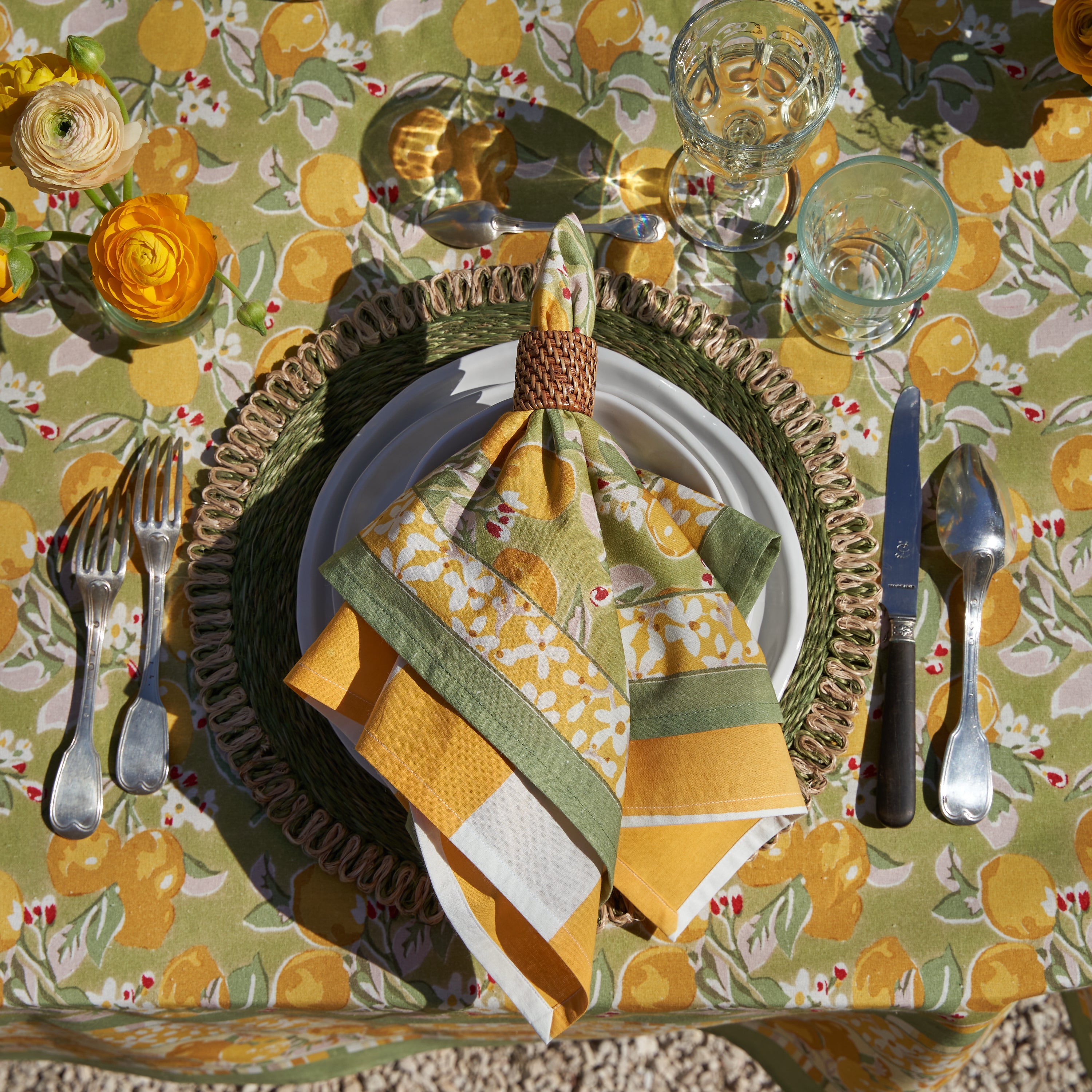 Citron Napkins Vert & Yellow, Set of 6