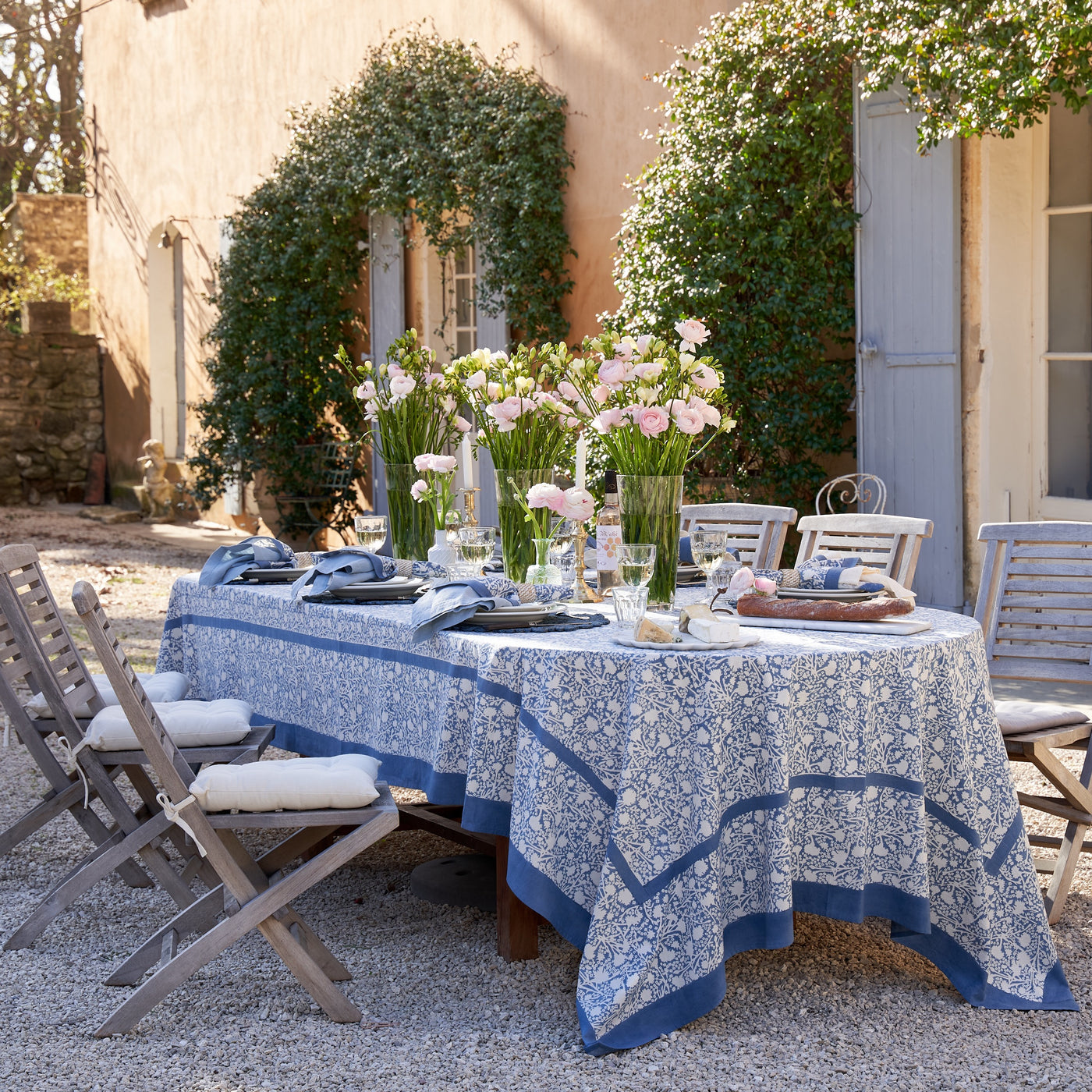 French Tablecloth Meadows Bleu