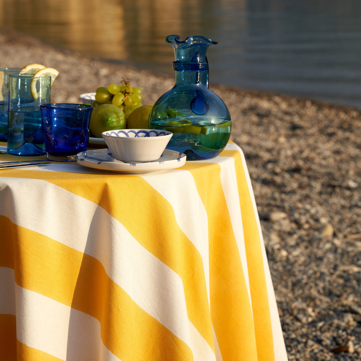 French Tablecloth St. Tropez Yellow Stripes