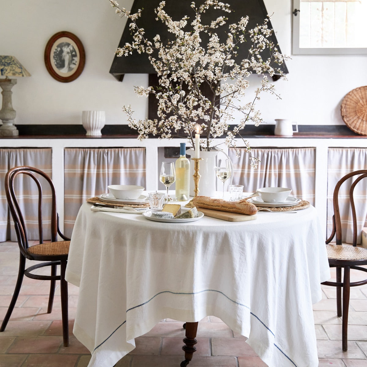 Embroidery White Tablecloth